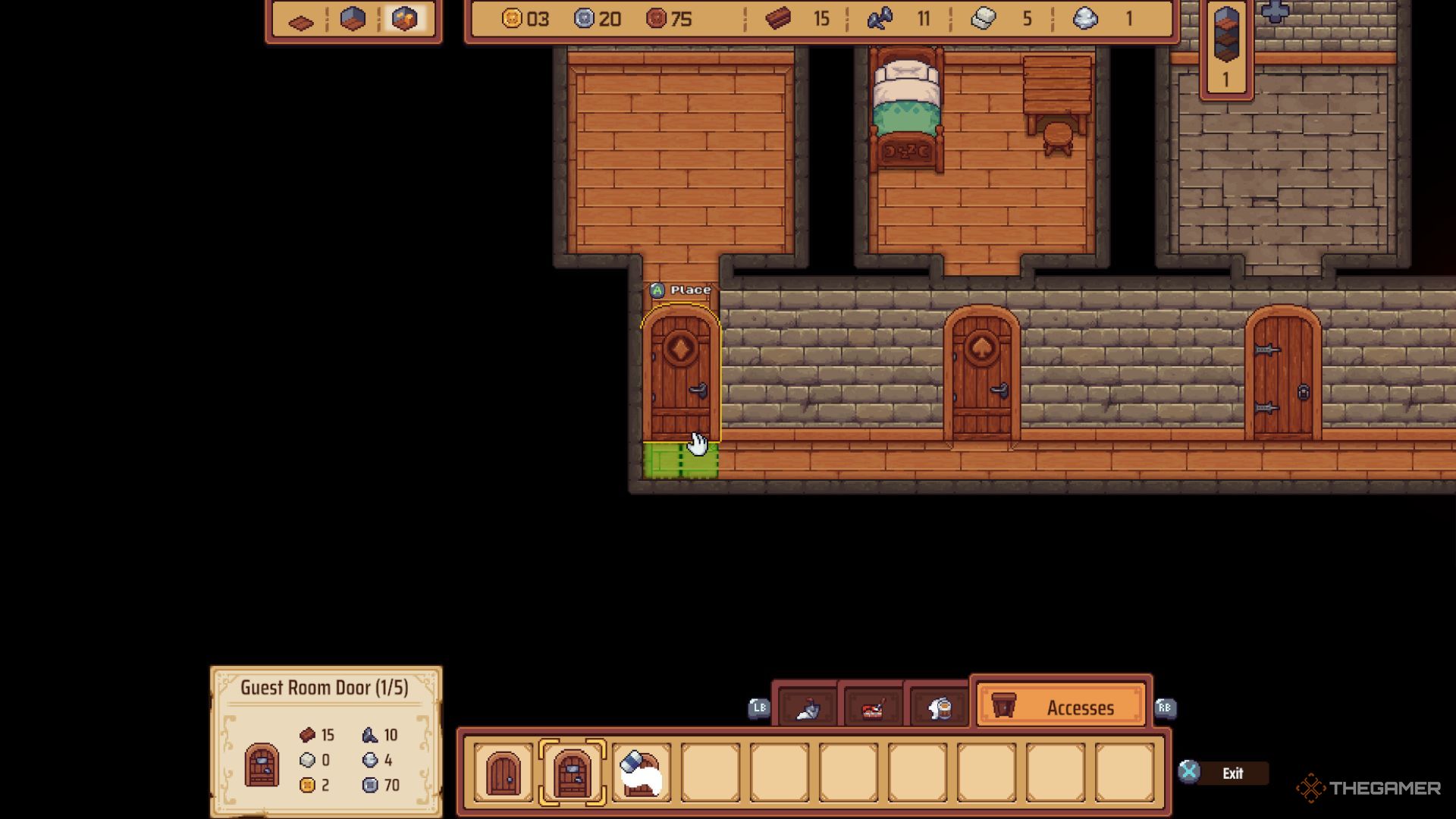 The Guest Room Door is being placed. 