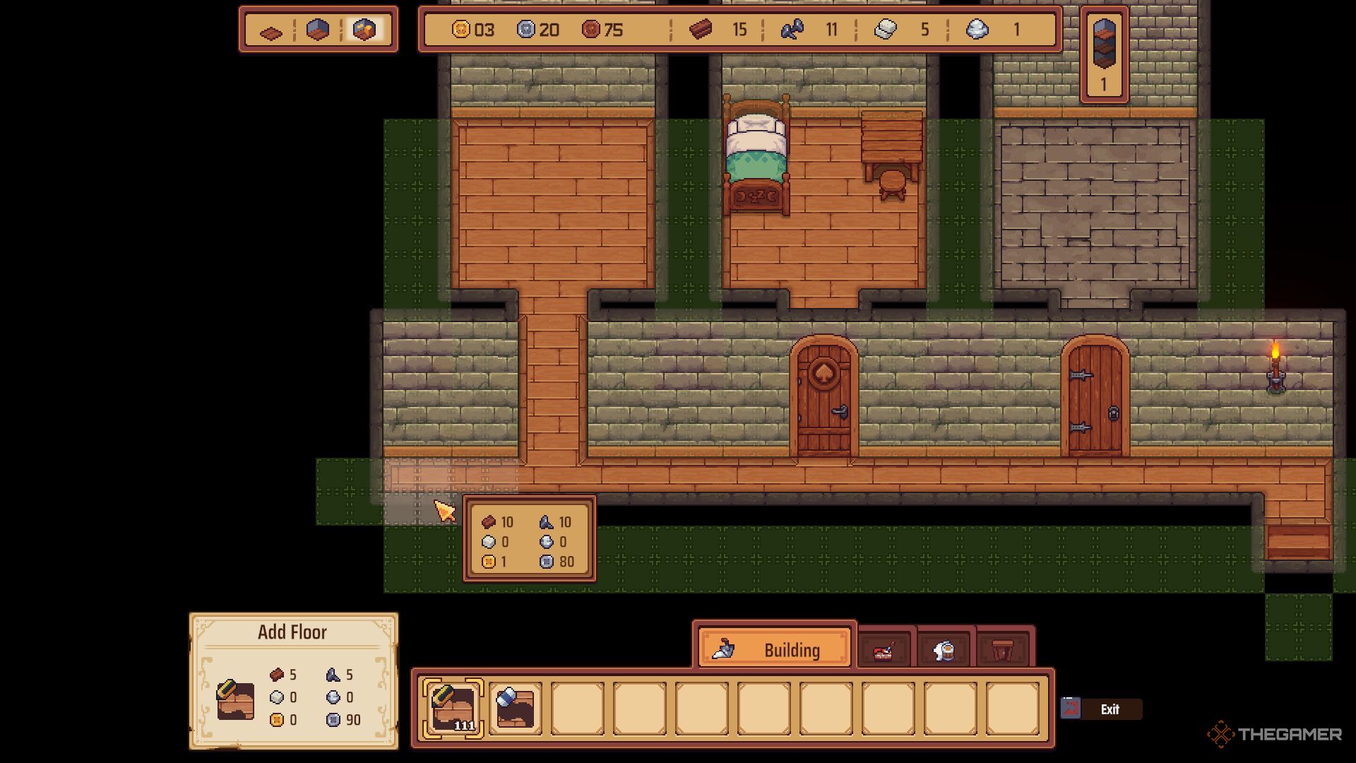 Floors are being added in Building mode. 