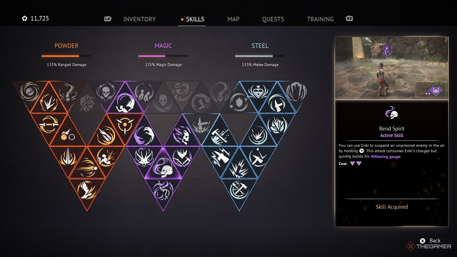 the Rend Spirit skill in Flintlock: The Siege of Dawn.