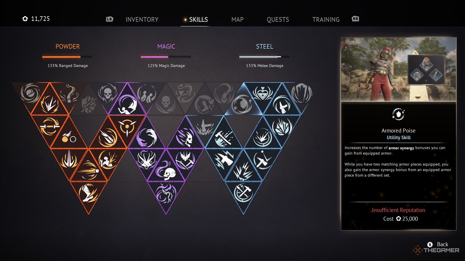 the Armored Poise skill in Flintlock: The Siege of Dawn.