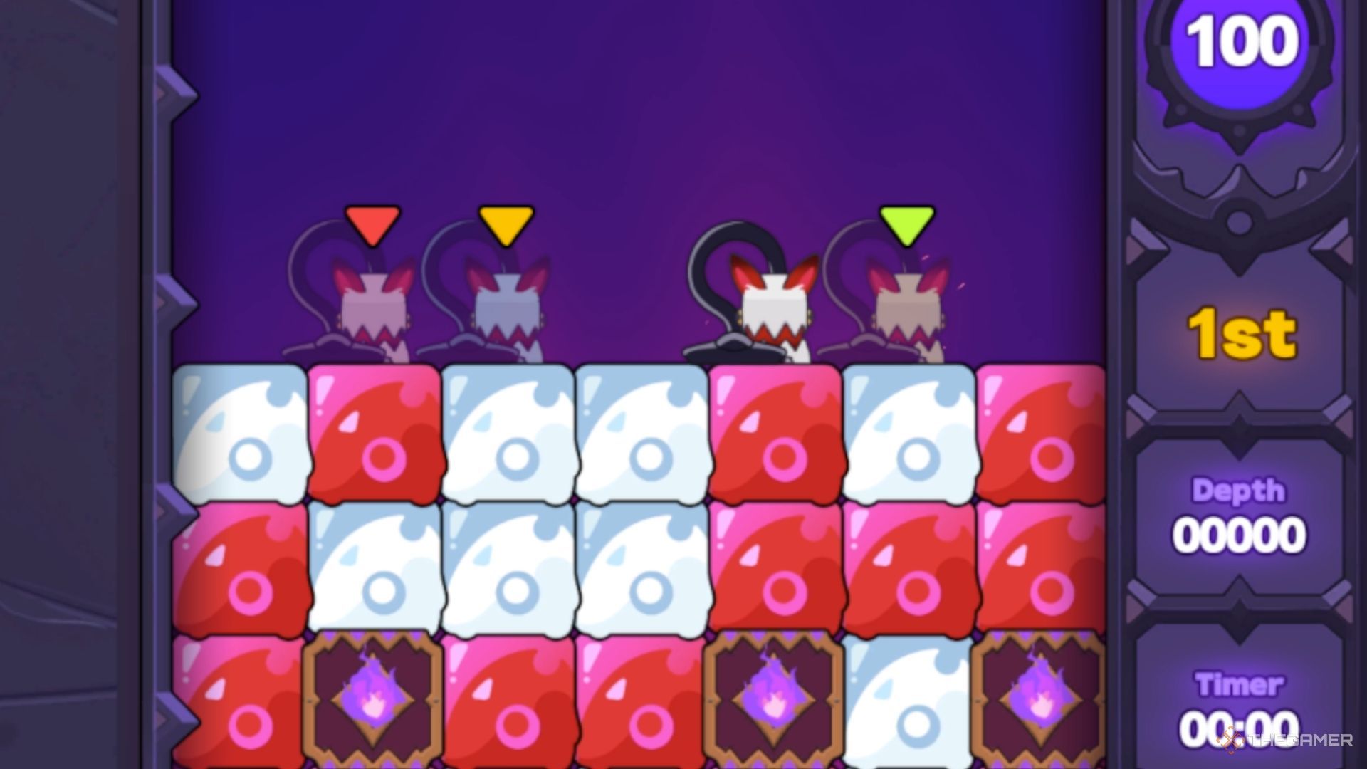 The player and three other players are about to start the race. 
