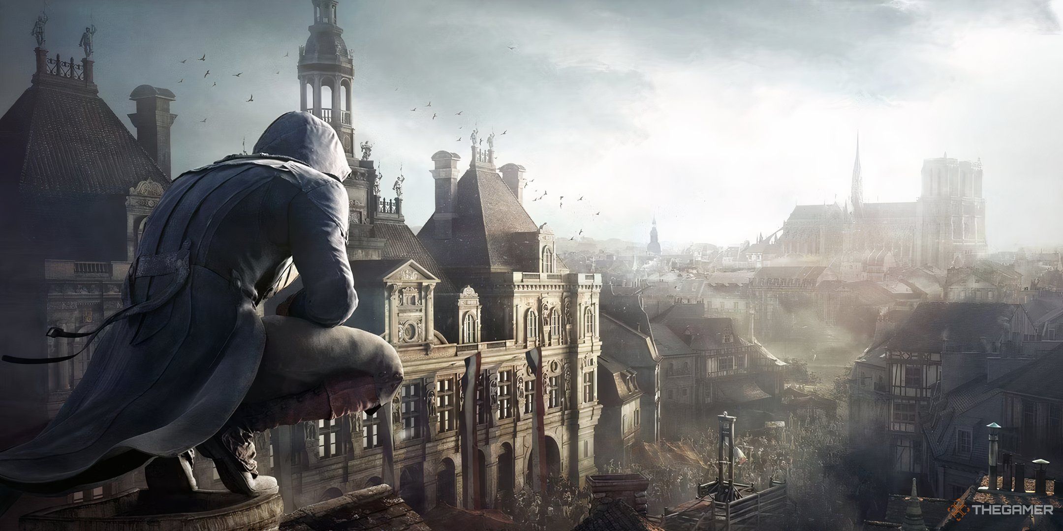 Assassin's Creed Unity, looking down from above