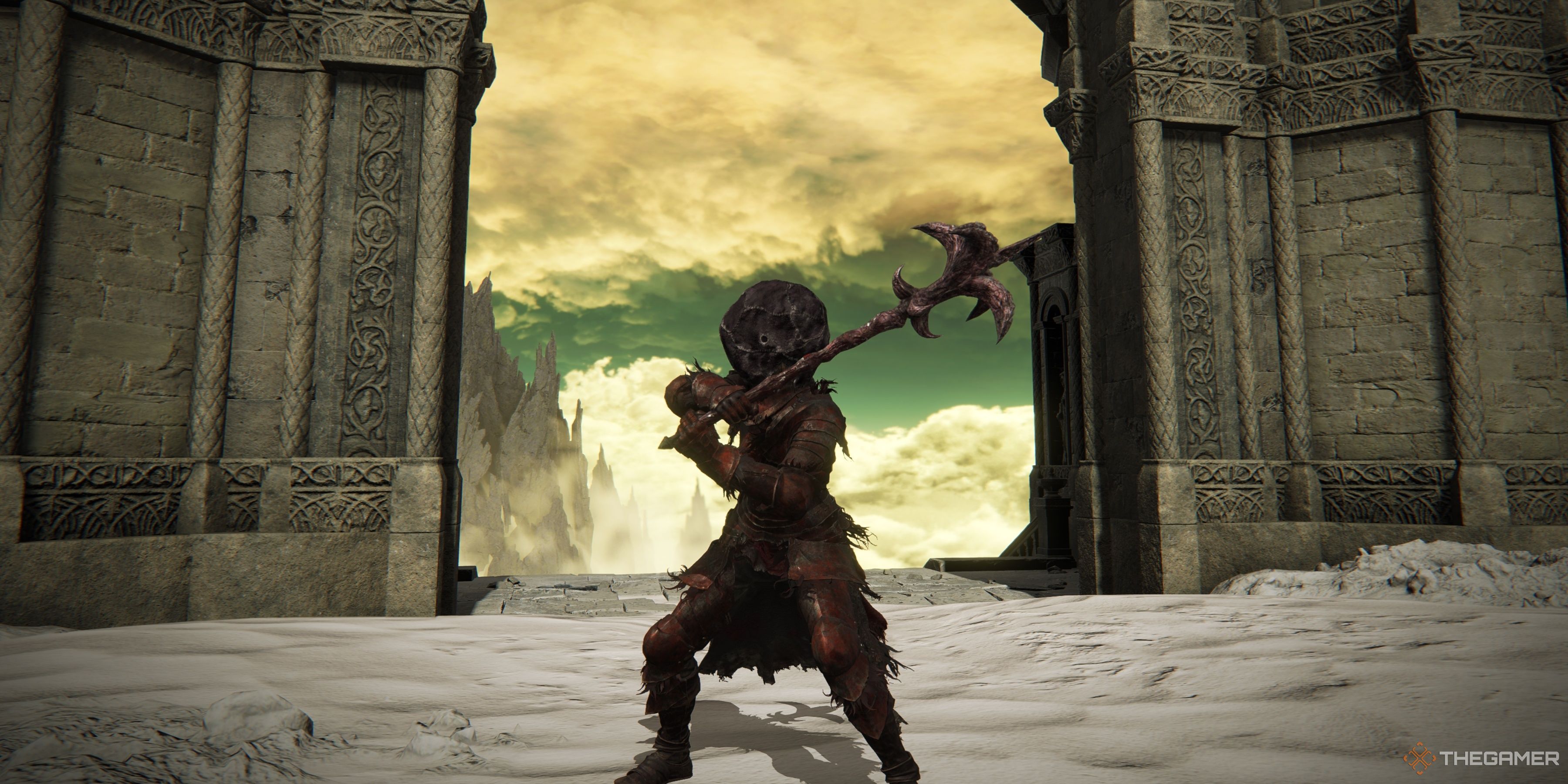 The Tarnished wields the Flowerstone Gavel in Elden Ring: Shadow of the Erdtree.