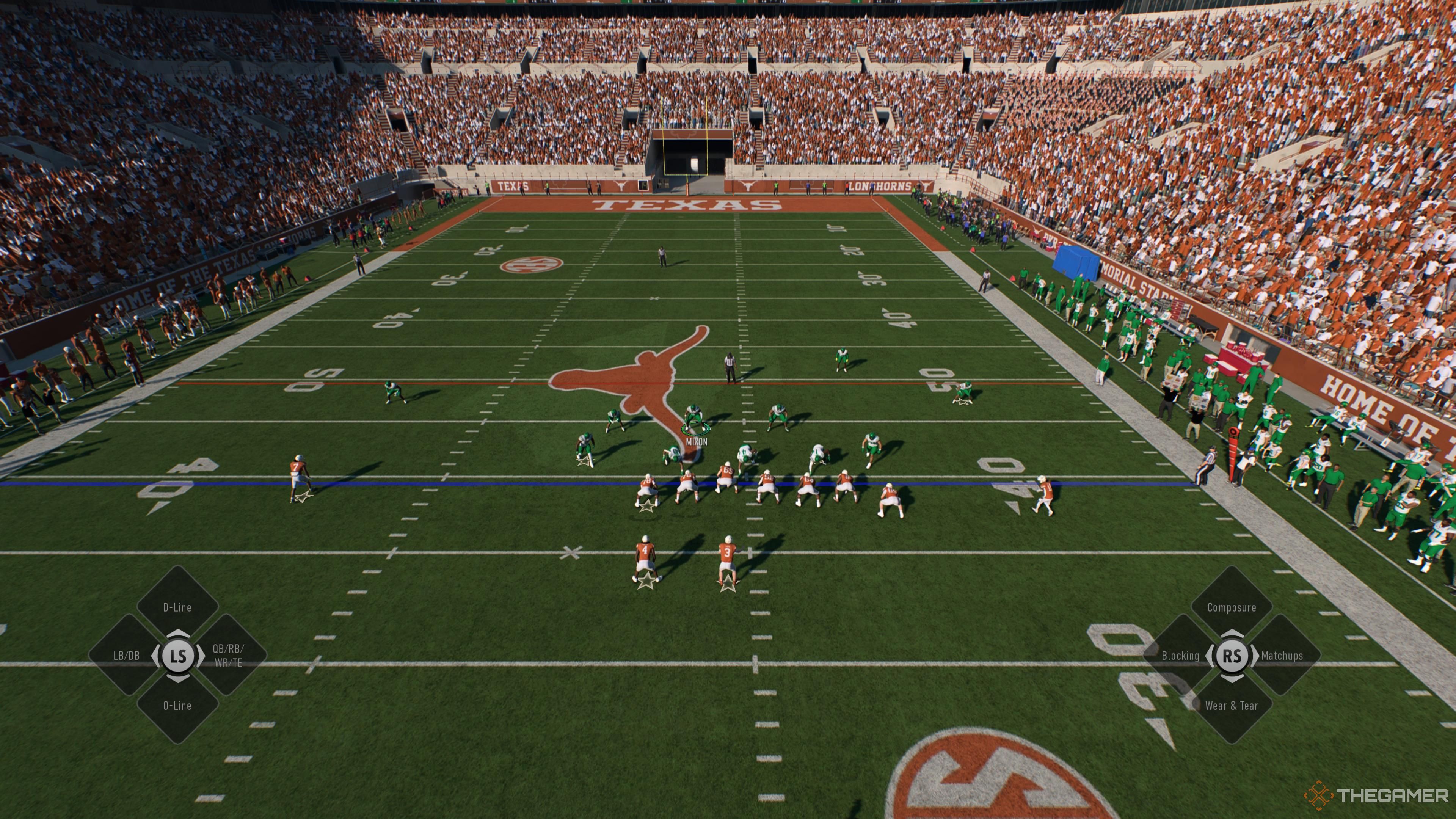 Pre-snap options in College Football 25.