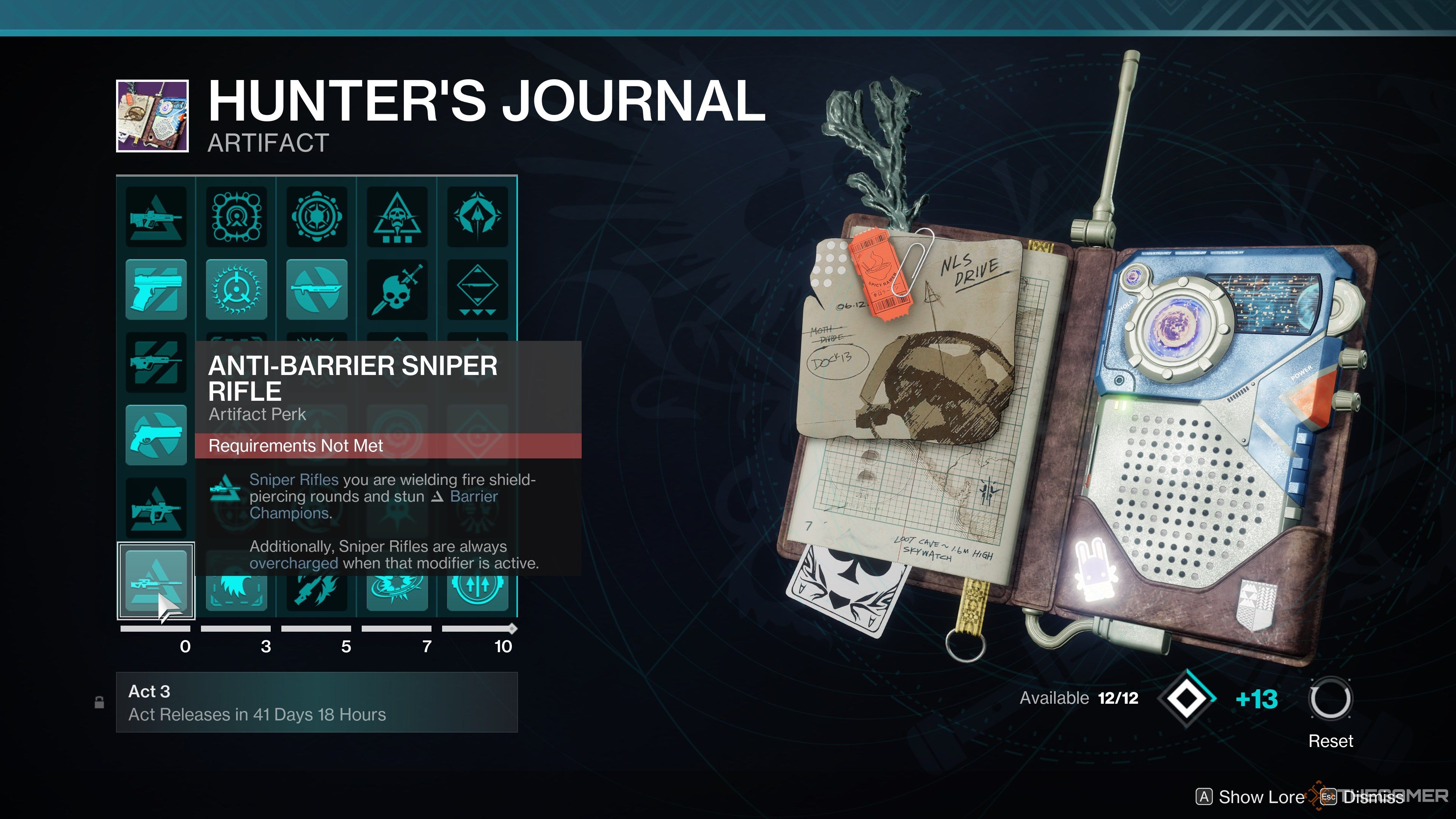 Destiny 2 Hunter's Journal A2 Perks Column 1