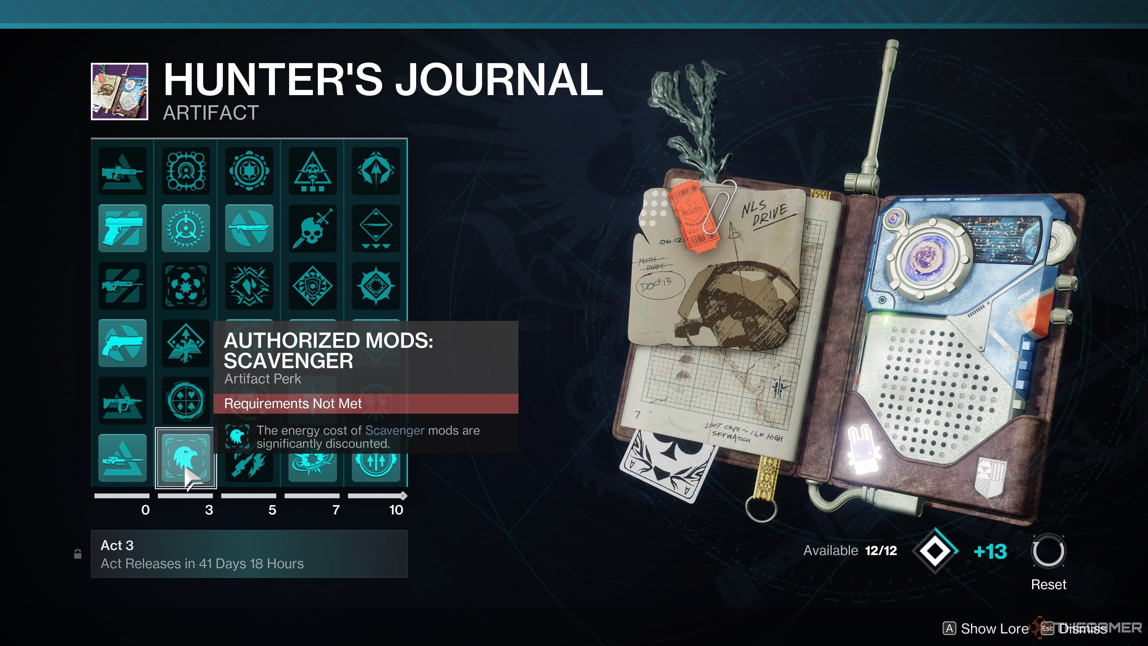 Destiny 2 Hunter's Journal A2 Perks Column 2