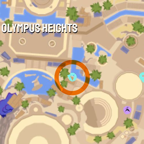 Eighteenth trinket location of Mount Olympus on the map in Goat Simulator 3 Multiverse of Nonsense.