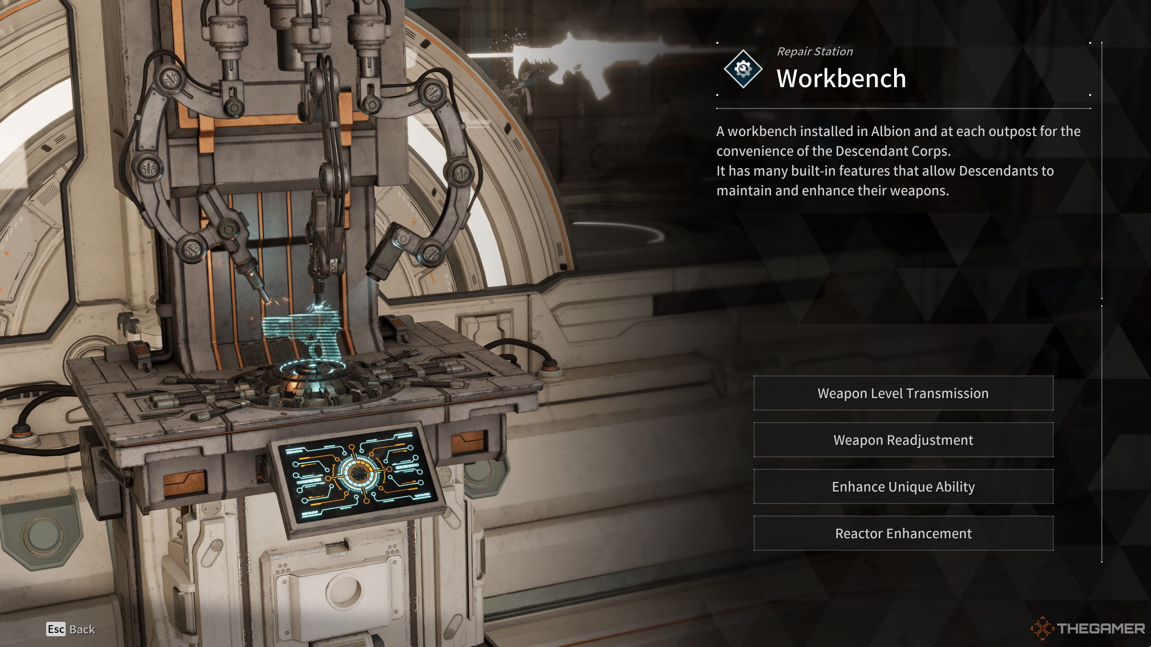 First Descendant Weapon Workbench Options