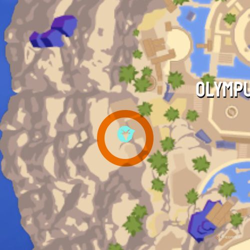Fourteenth trinket location of Mount Olympus on the map in Goat Simulator 3 Multiverse of Nonsense.