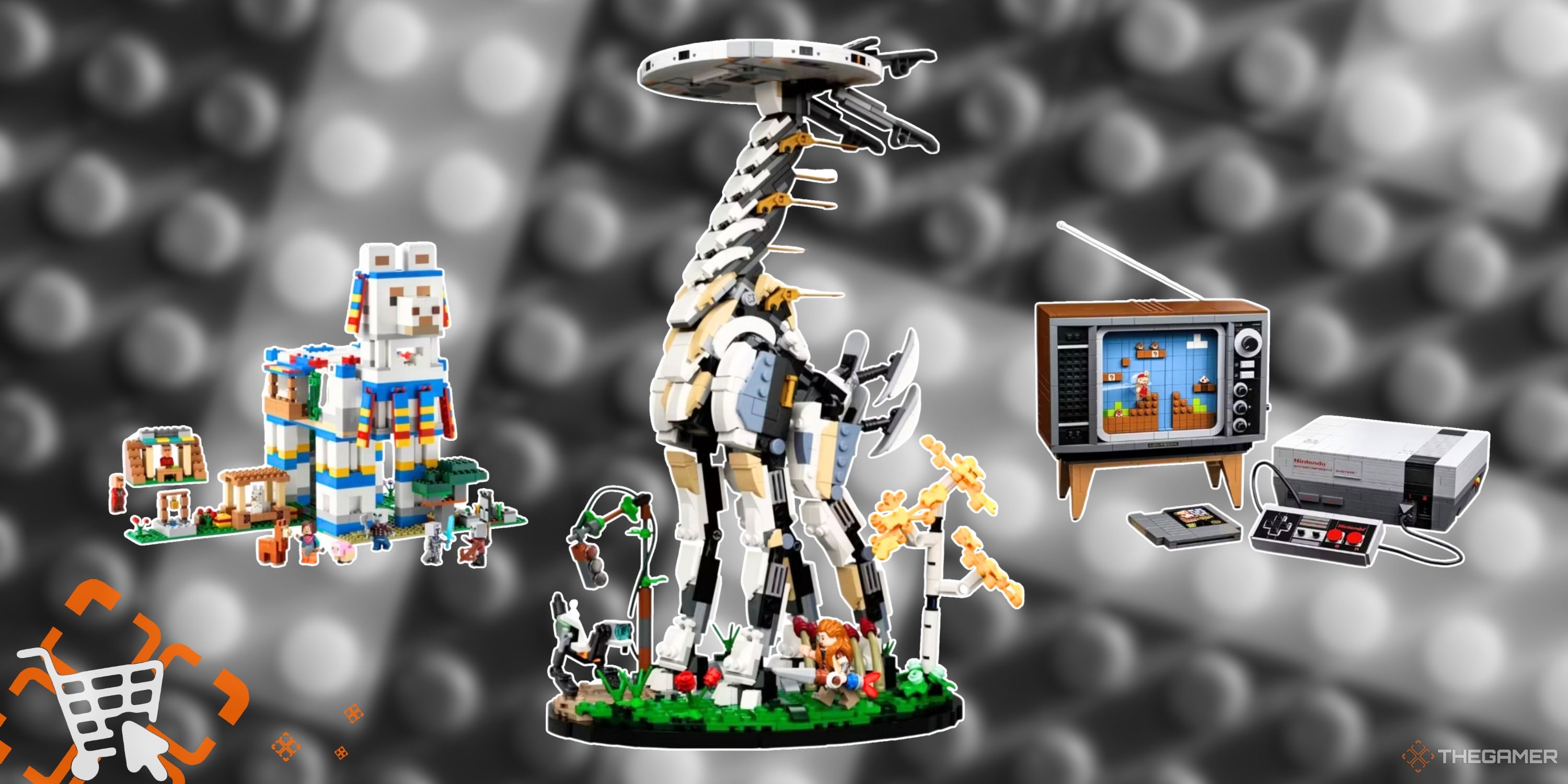 Image featuring three unique lego models from videogames