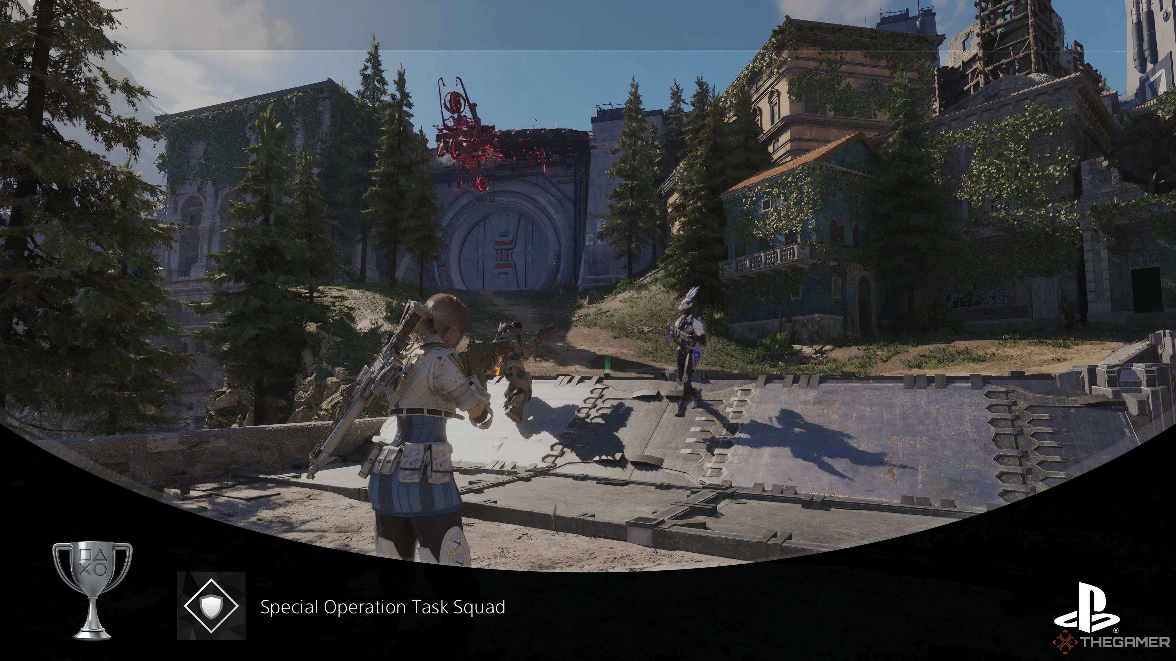 Screenshot of the moment the Special Operation Task Squad Trophy is earned.