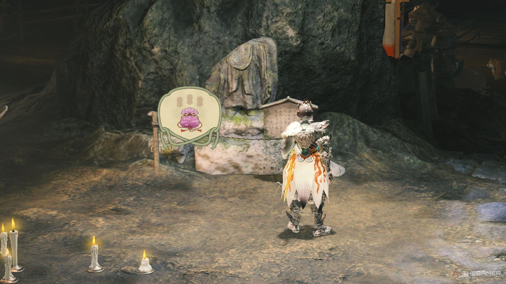 Kunitsu-Gami Path of the Goddess. Soh looking at a structure that will provide Musubi once repaired.