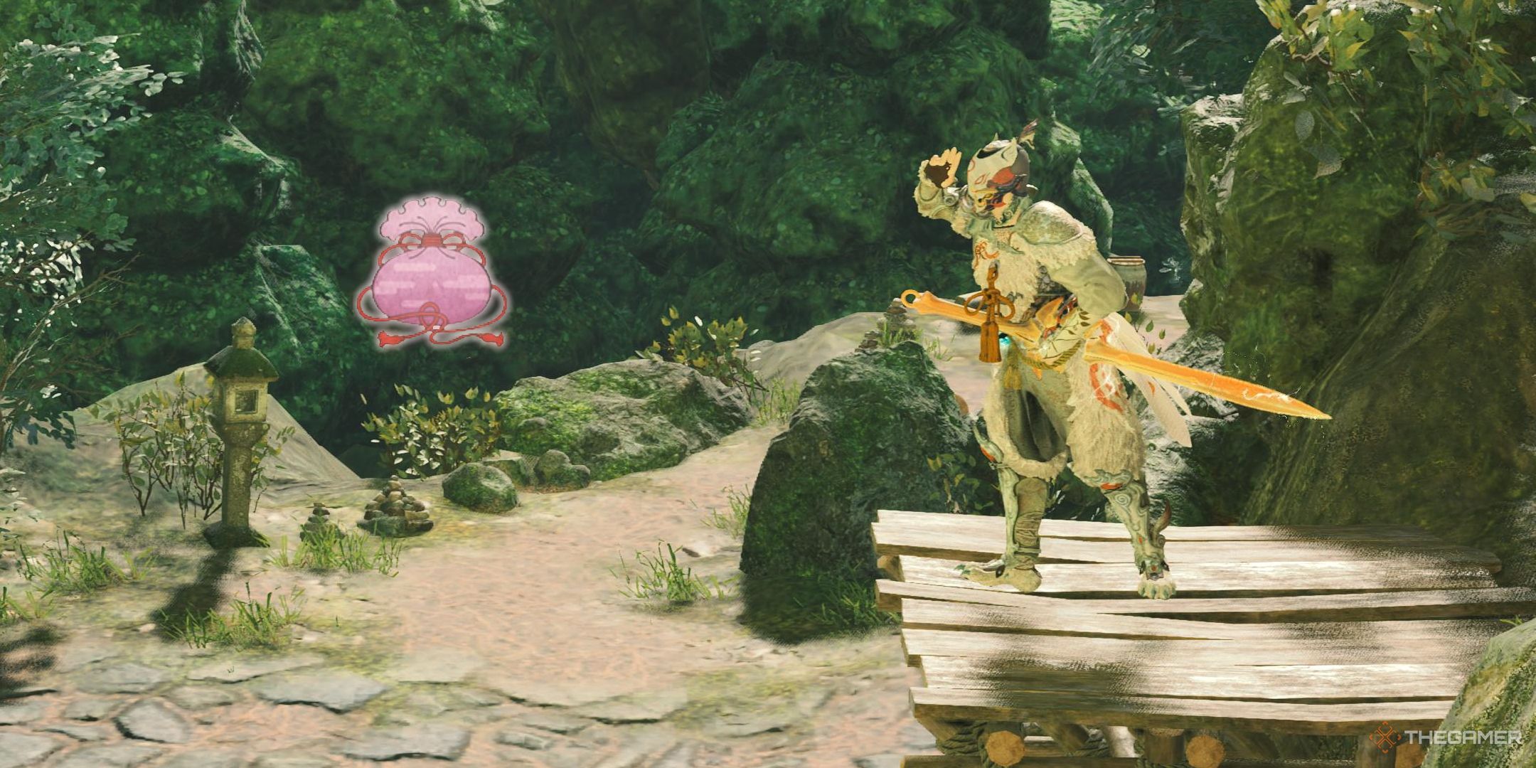 Kunitsu-Gami Path of the Goddess. Soh spotting Musubi floating in the air.
