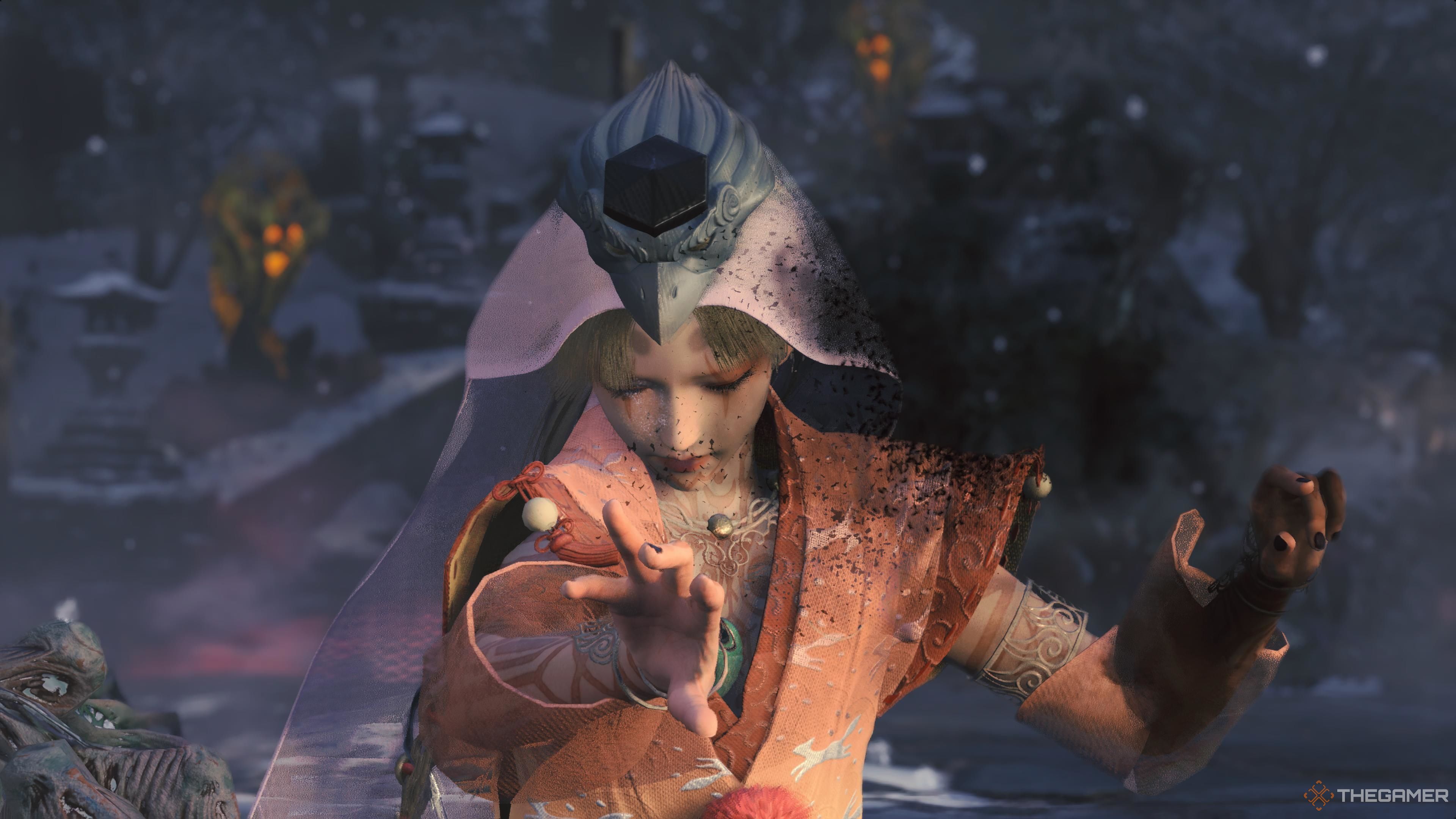 Kunitsu-Gami Path of the Goddess. Yoshiro being corrupted on the Kamukura stage.