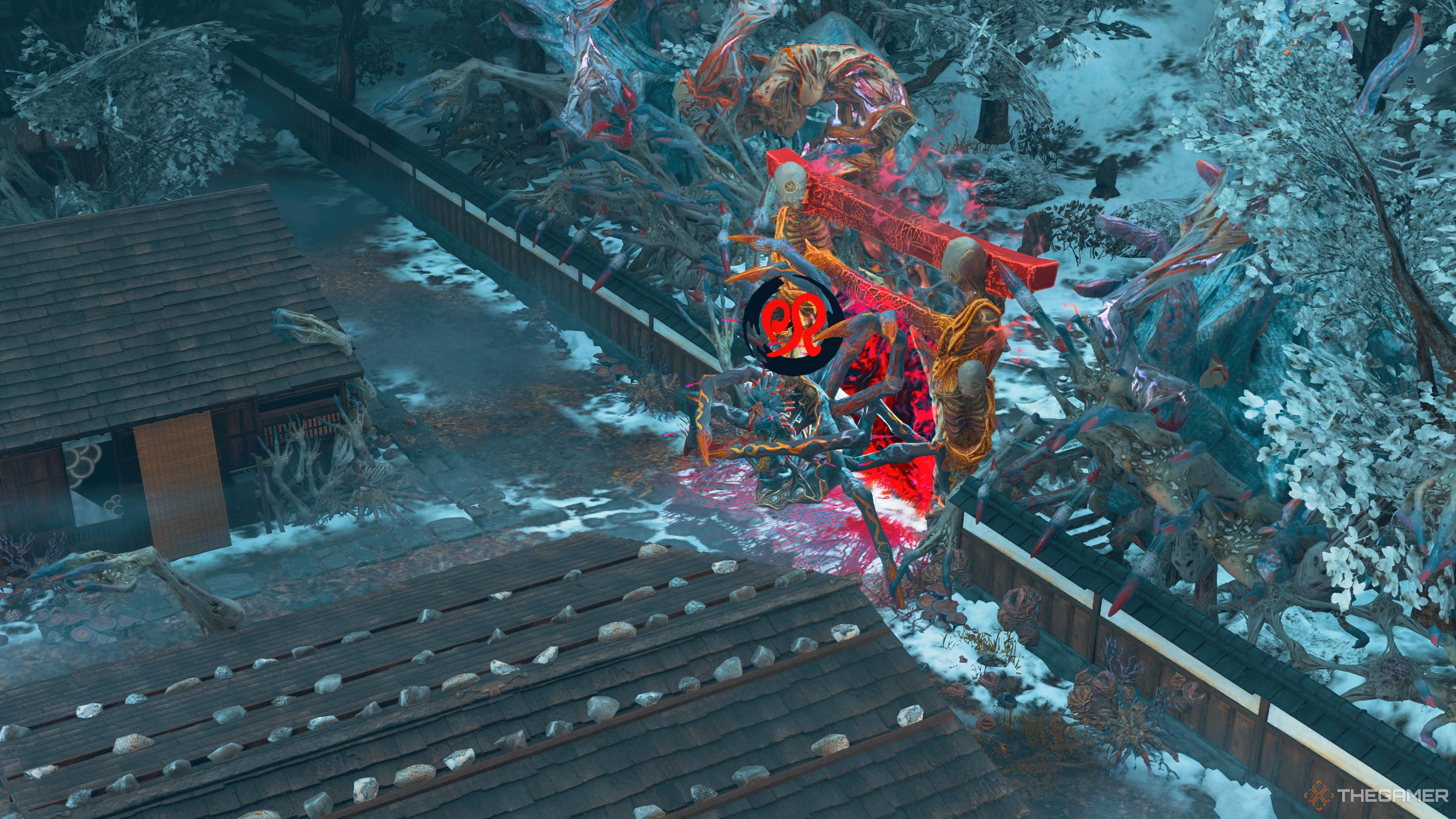 Kunitsu Gami Path of the Goddess. Yatsukahagi about to use their dive bomb attack.