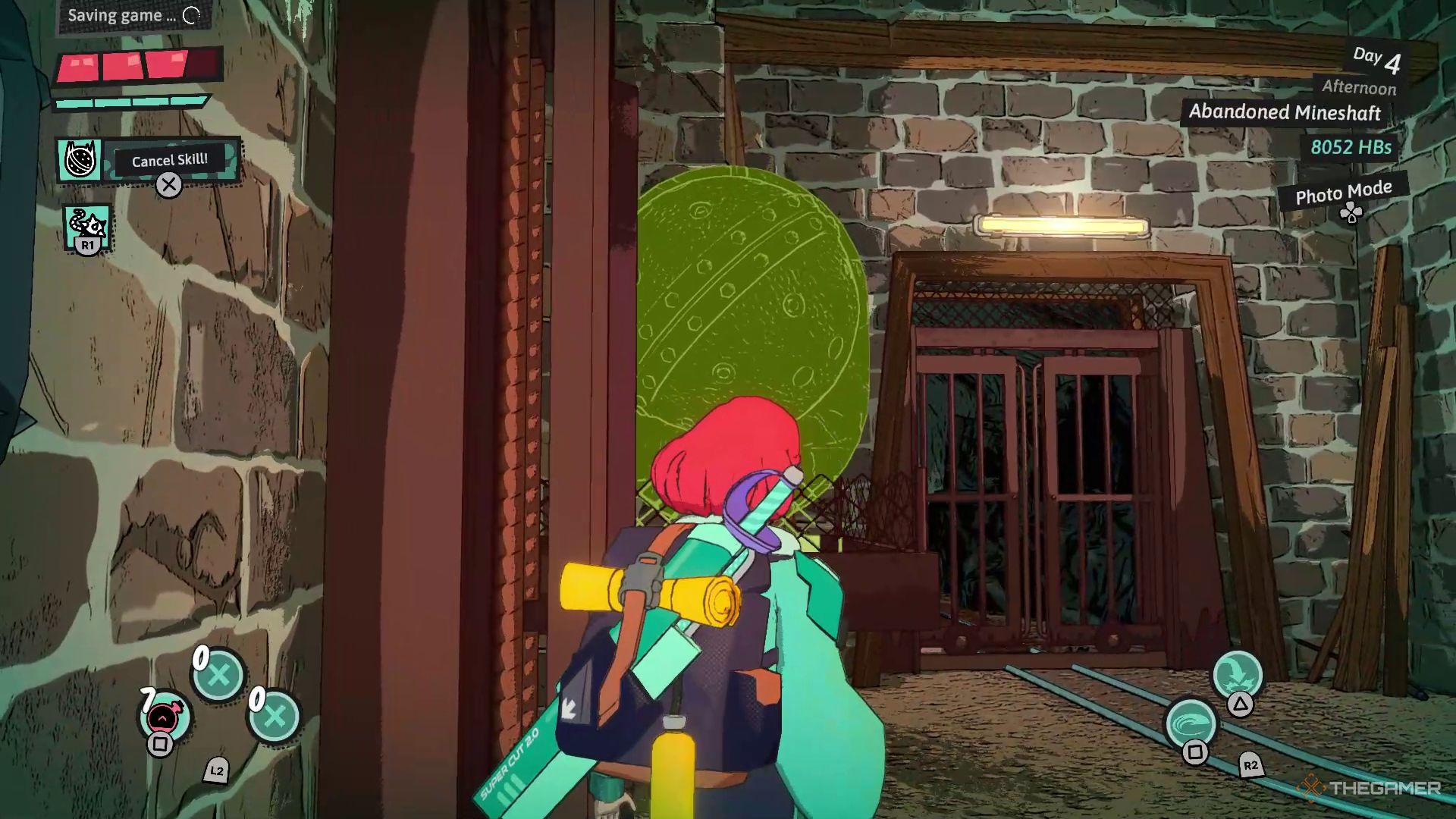 Luisa using her Wrecking Ball to raise a lift in the Abandoned Mineshaft in Dungeons of Hinterberg.