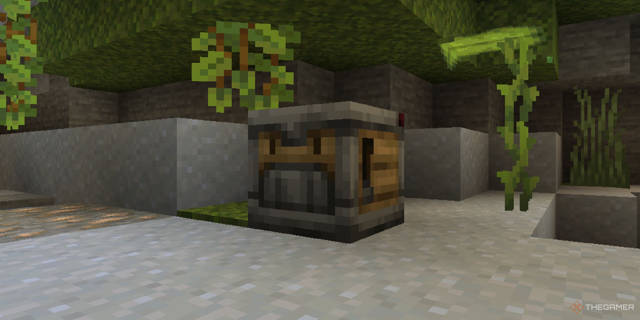 minecraft crafter in lush cave biome