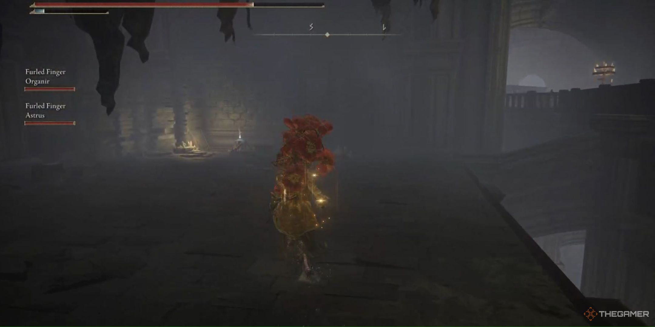 Player locates the corpse holding the Dueling Shield in the Shadow Keep in Elden Ring: Shadow of the Erdtree.