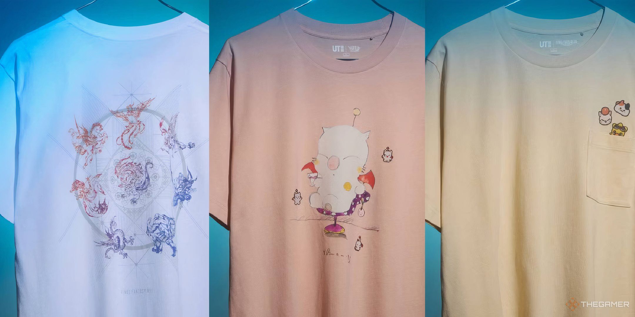 Multiple Final Fantasy themed t-shirts from Uniqlo