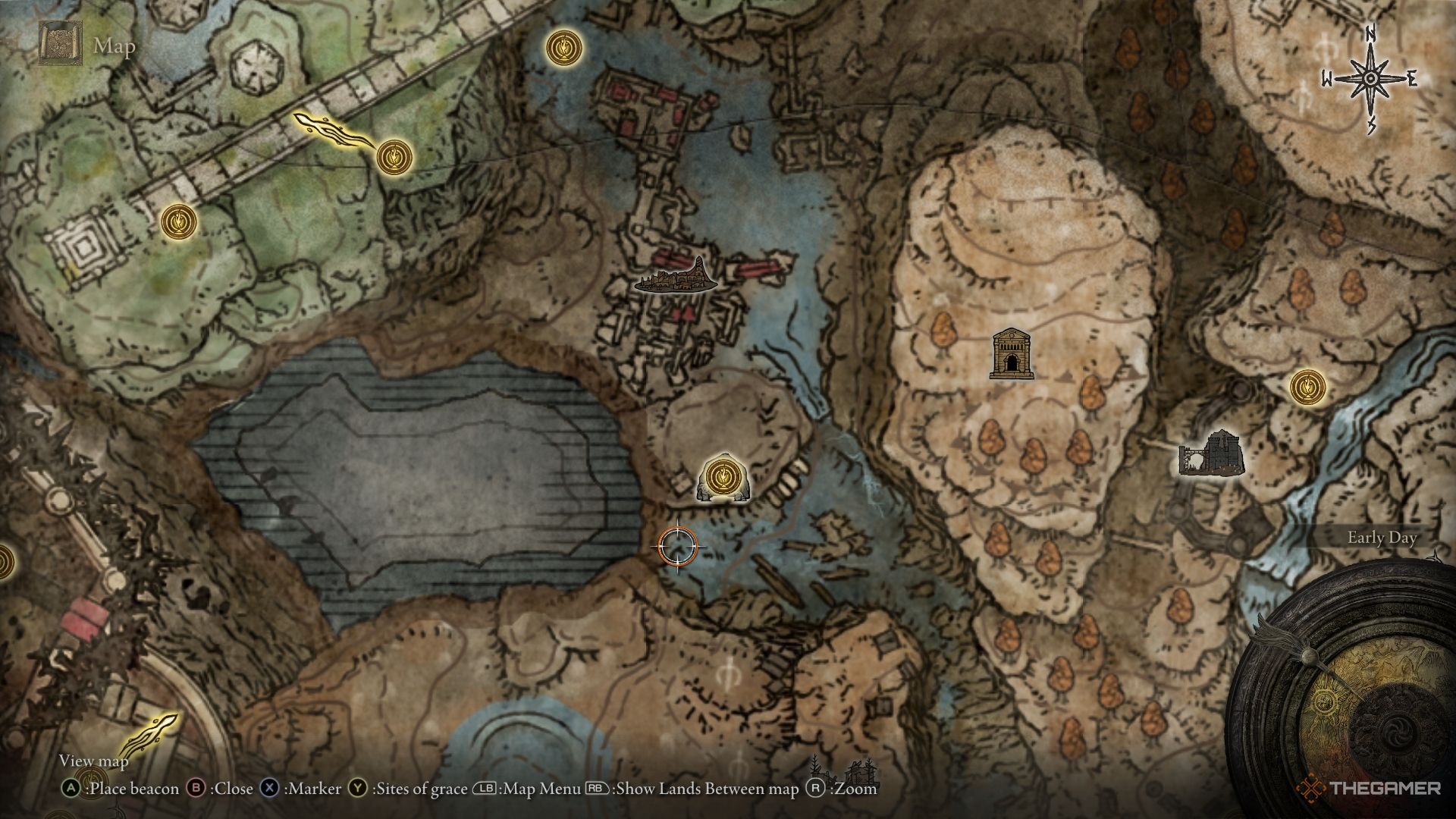 Shadow of the Erdtree map showing the location of Mushroom Seller's Bell Bearing [1] in Elden Ring.