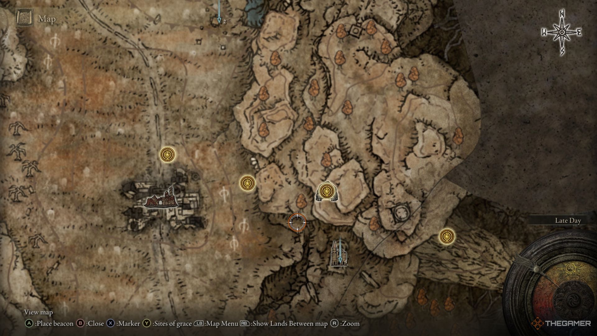 Shadow of the Erdtree map showing the location of Mushroom Seller's Bell Bearing [2] in Elden Ring.