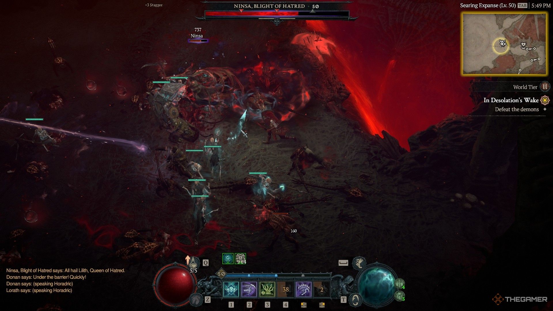 Stage 2 of the Ninsa fight in Diablo 4.