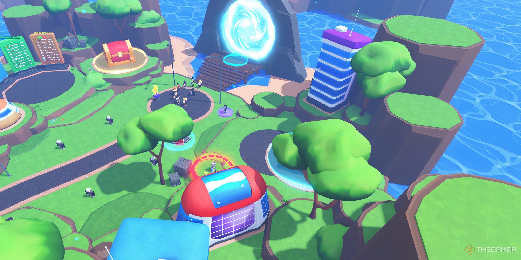 the main area from top-down view in Anime Haven Simulator on Roblox