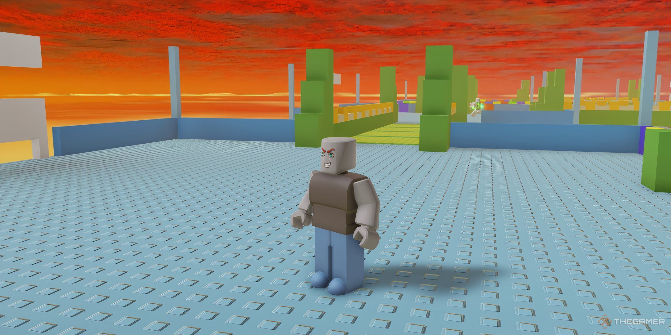 a player standing alone in Weapon Mayhem on Roblox