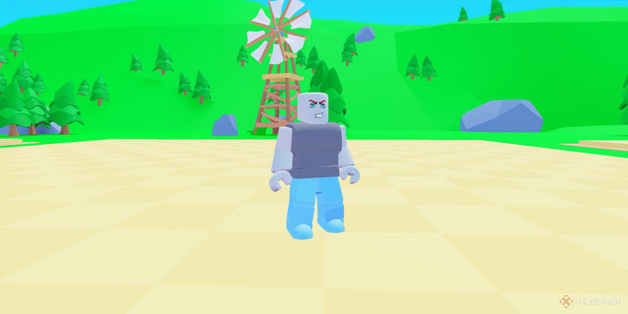 a player in Build and Survive Tsunami on Roblox