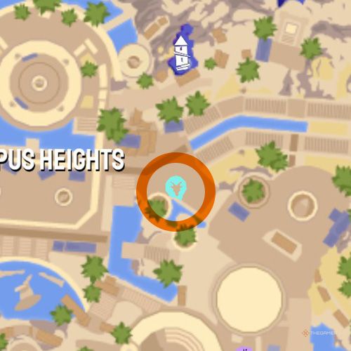 Sixth trinket location of Mount Olympus on the map in Goat Simulator 3 Multiverse of Nonsense.