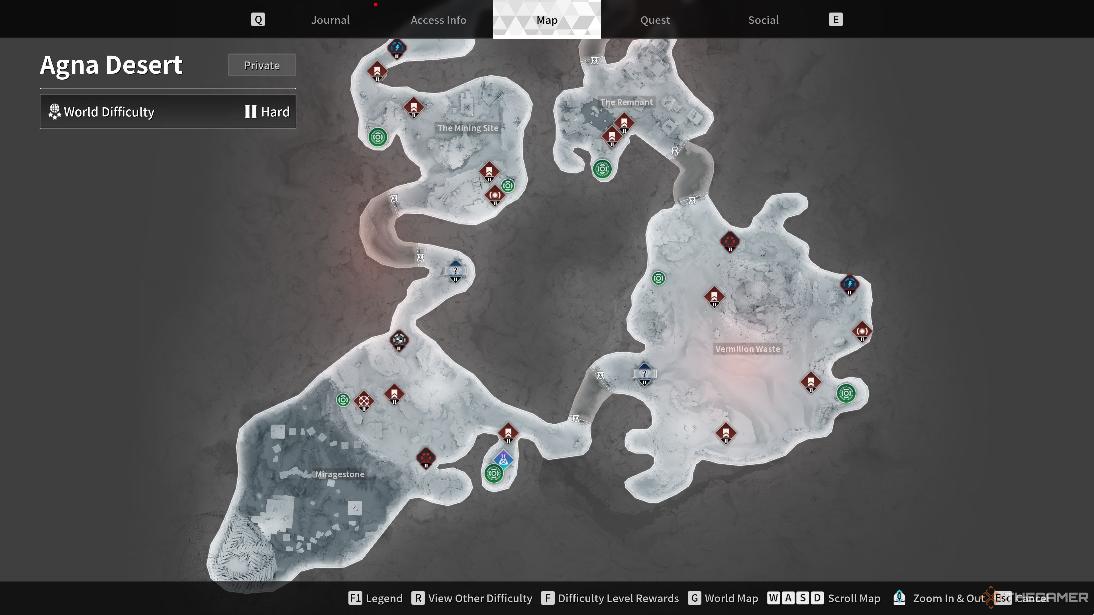 The First Descendant Agna Desert Map
