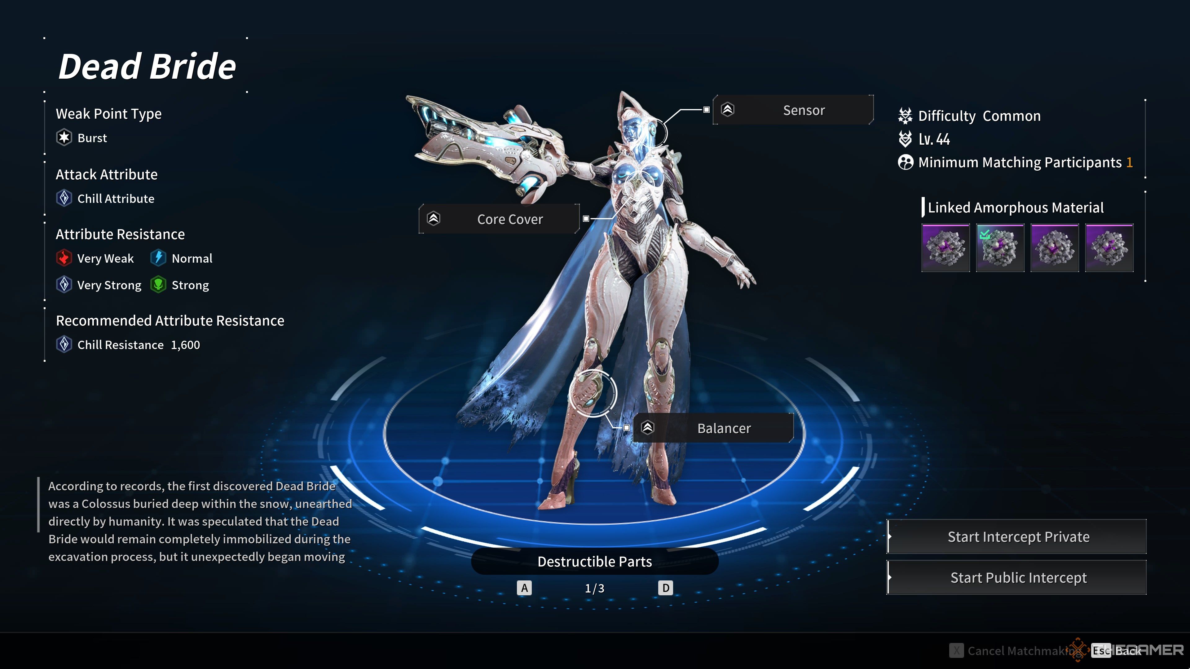 The First Descendant Dead Bride Stats
