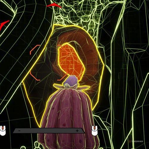 The player scans a hive shield in Journey To The Savage Planet.