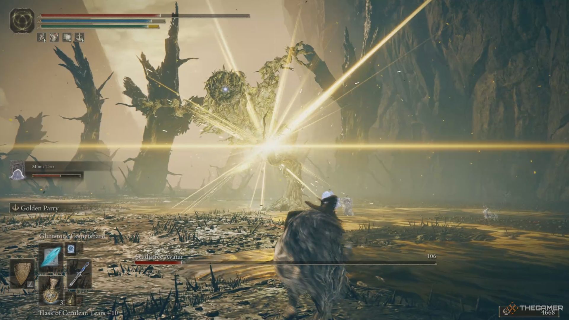 The Scadutree Avatar is about to cast an explosion.