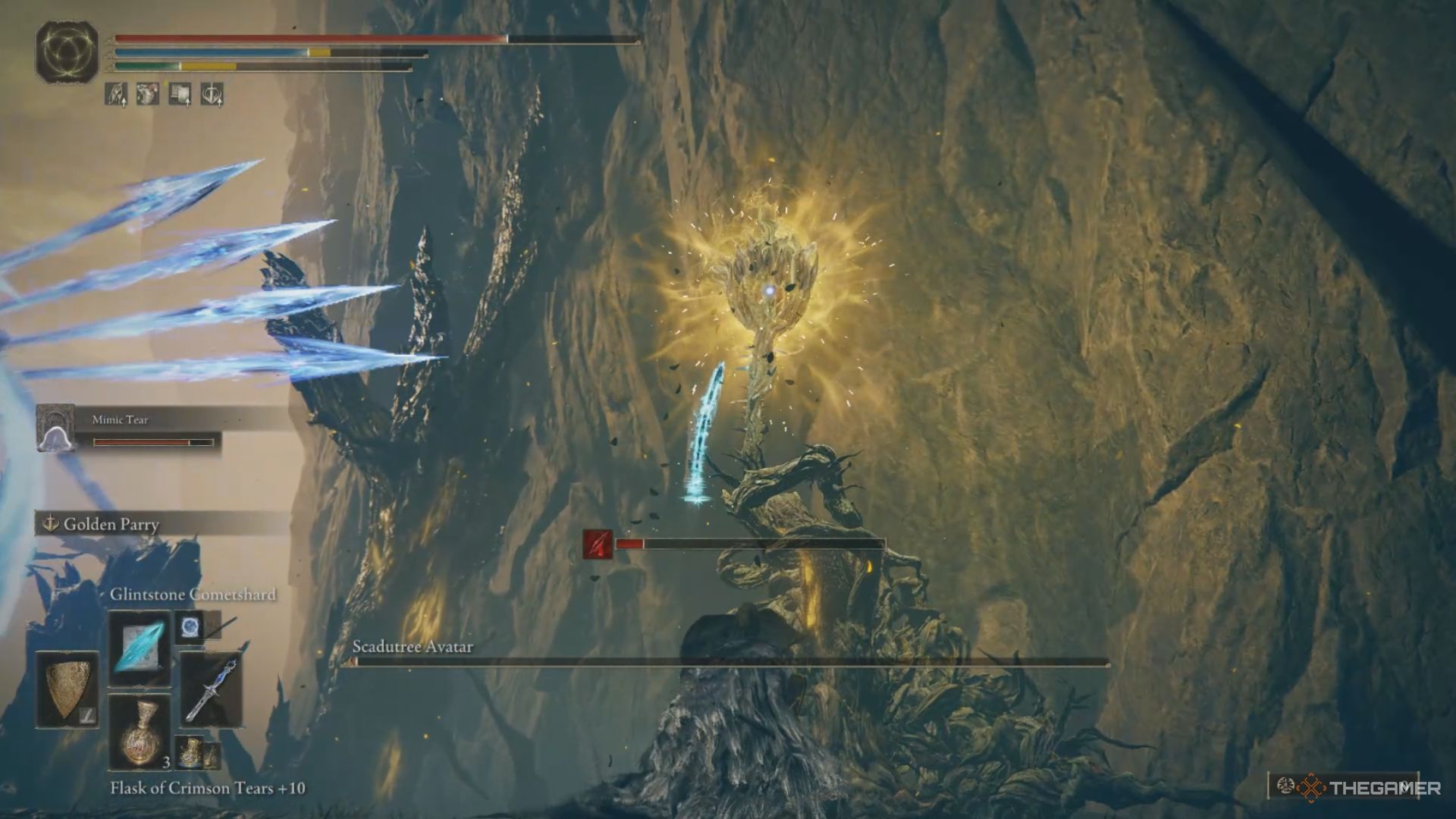 The Scadutree Avatar is preparing to cast an Incantation.