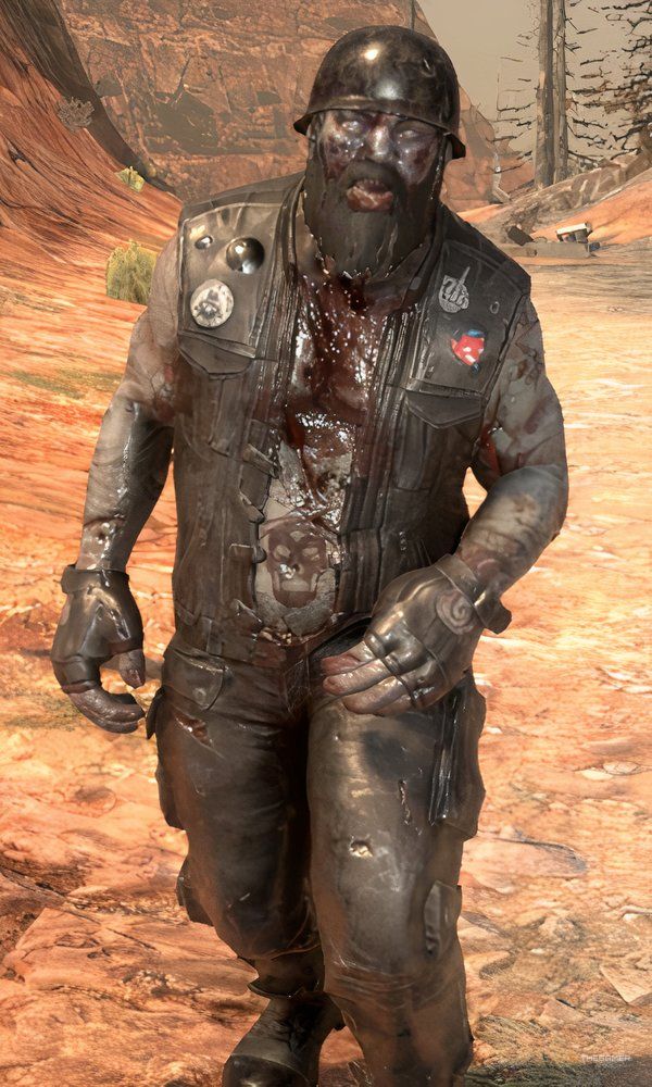 Close up view of a Biker Zombie in 7 Days To Die.
