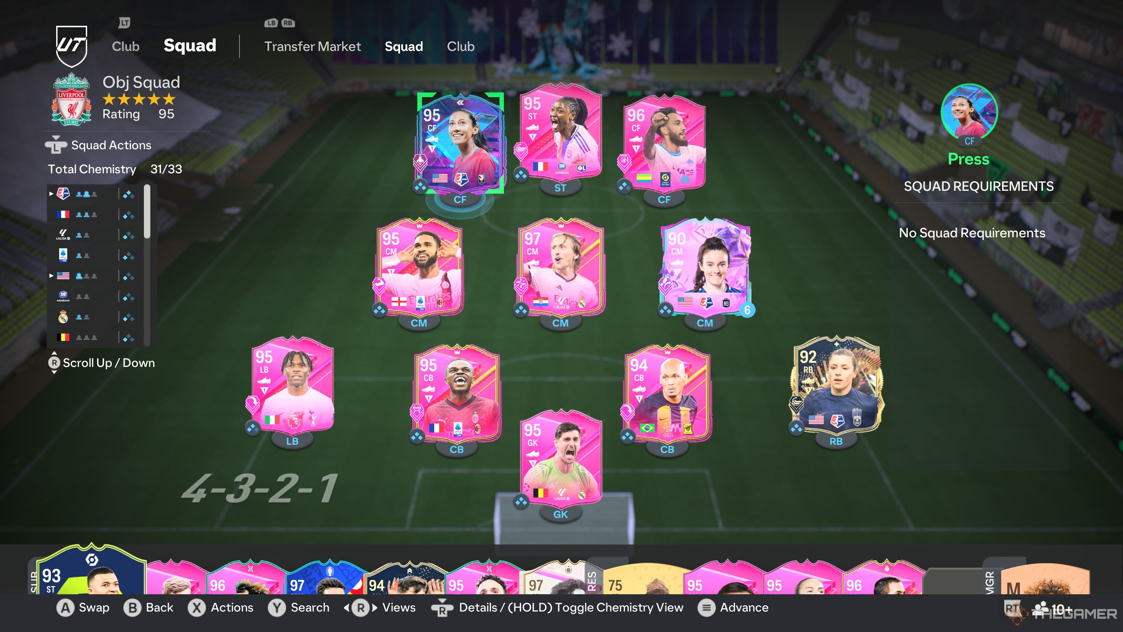 A Kristen Hamilton FUTTIES Challenge Team Example in EA Sports FC 24.