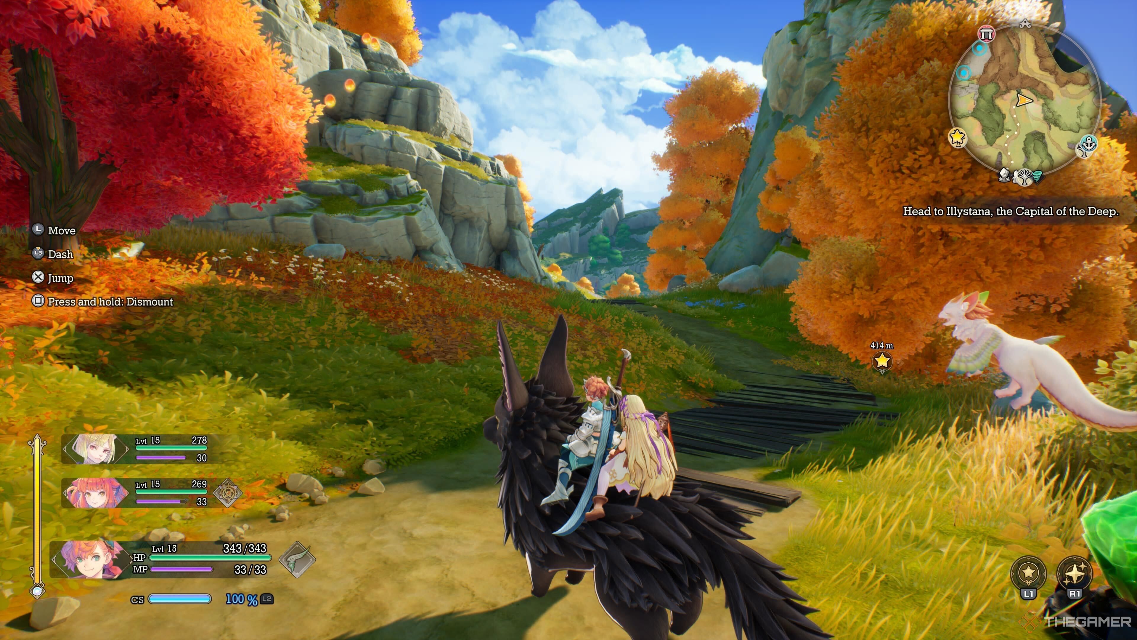 A gorgeous autumnal forest in Visions of Mana