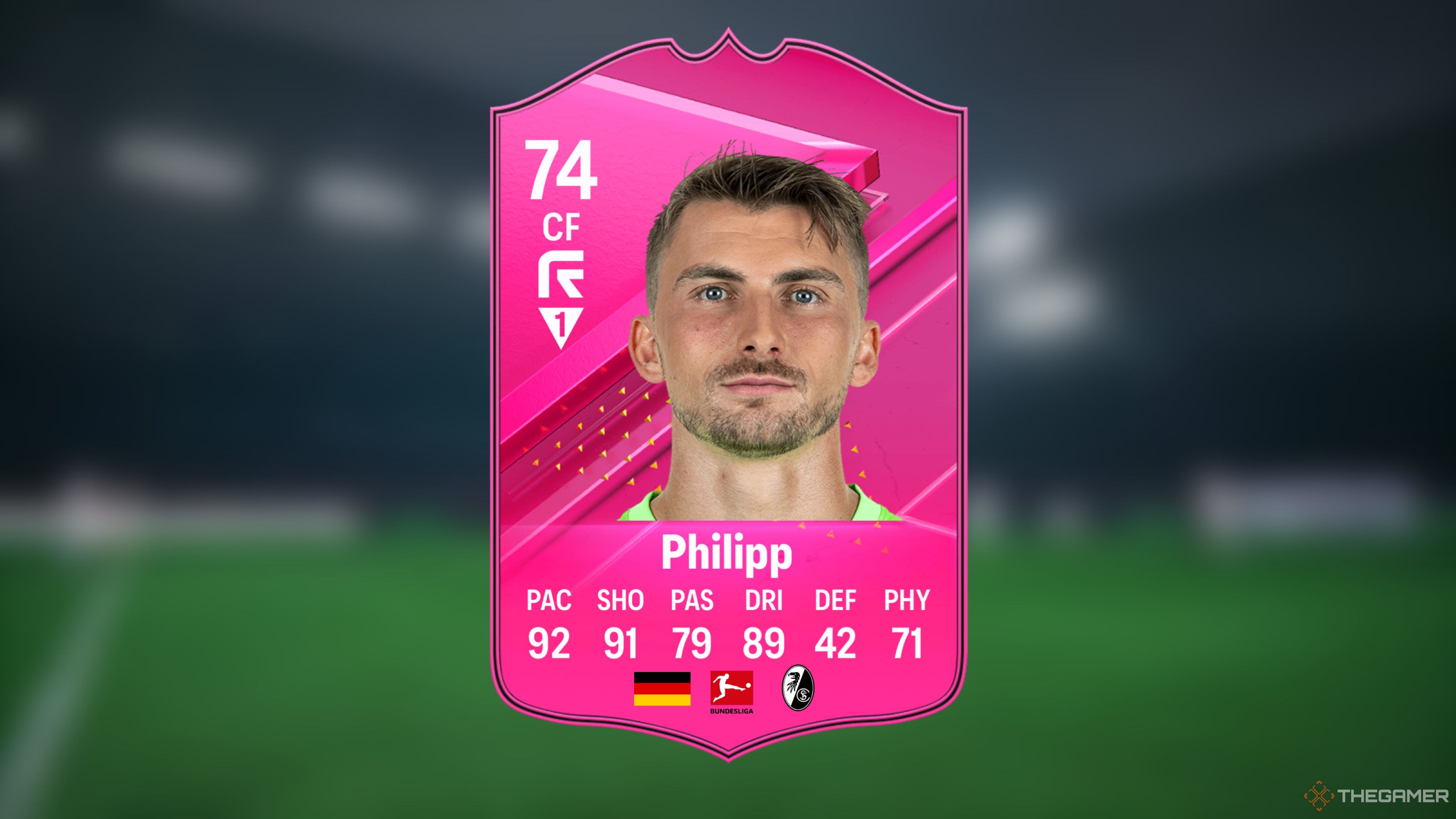 Image showing Philipp card against a faded pitch background.