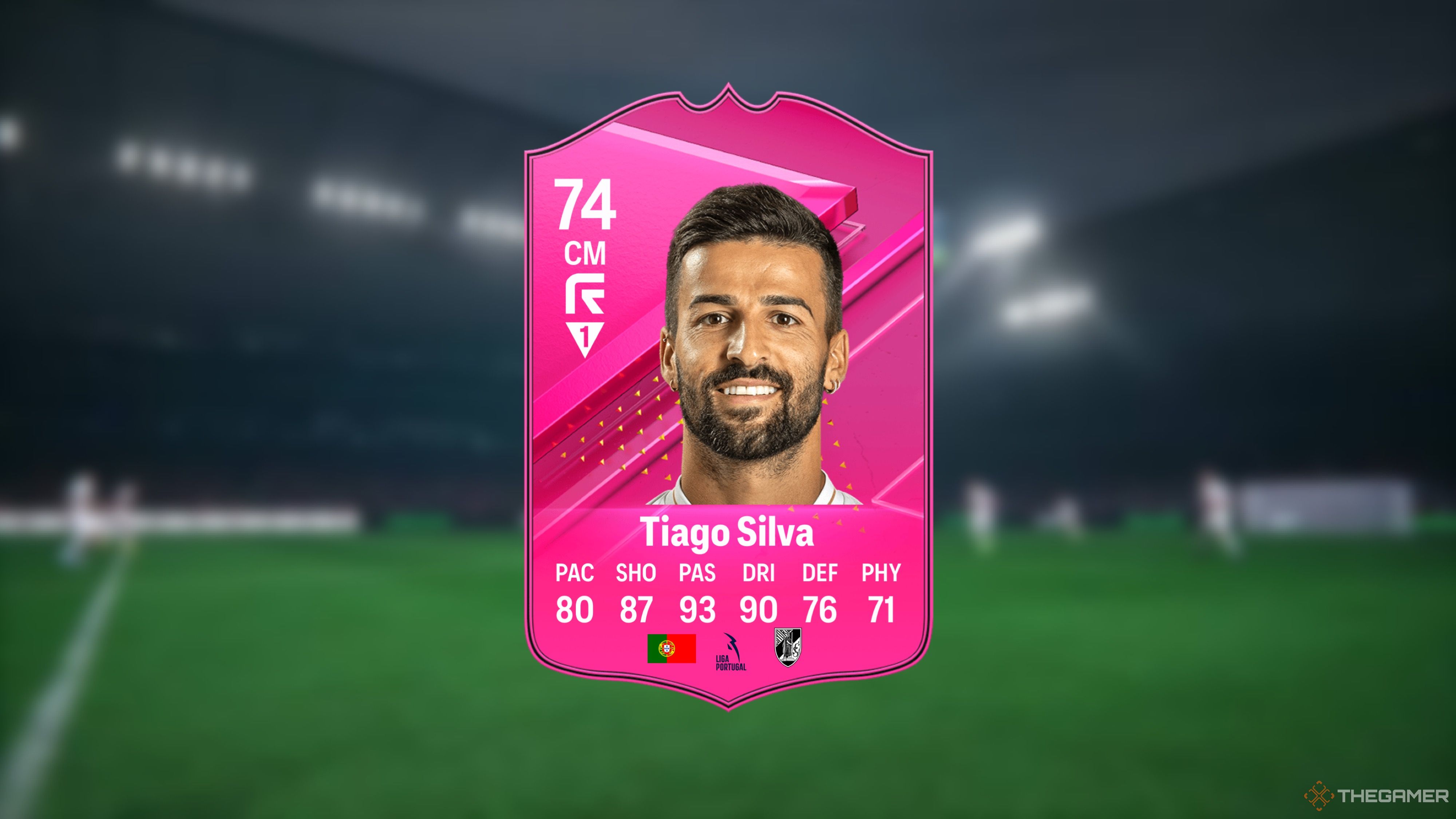 Image showing Silva card against a faded pitch background.