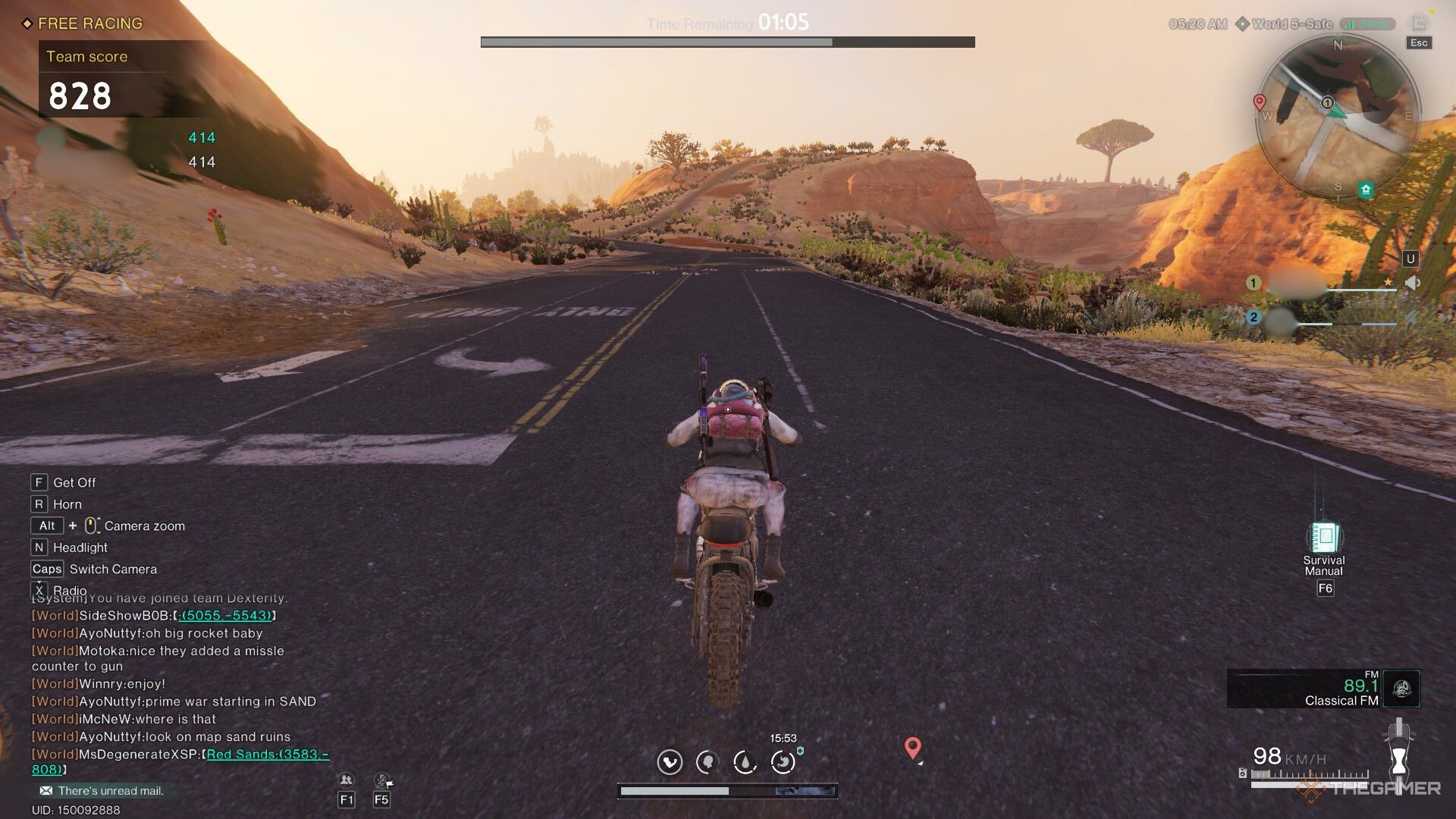 A player participating in the Wilderness Express event in Once Human.