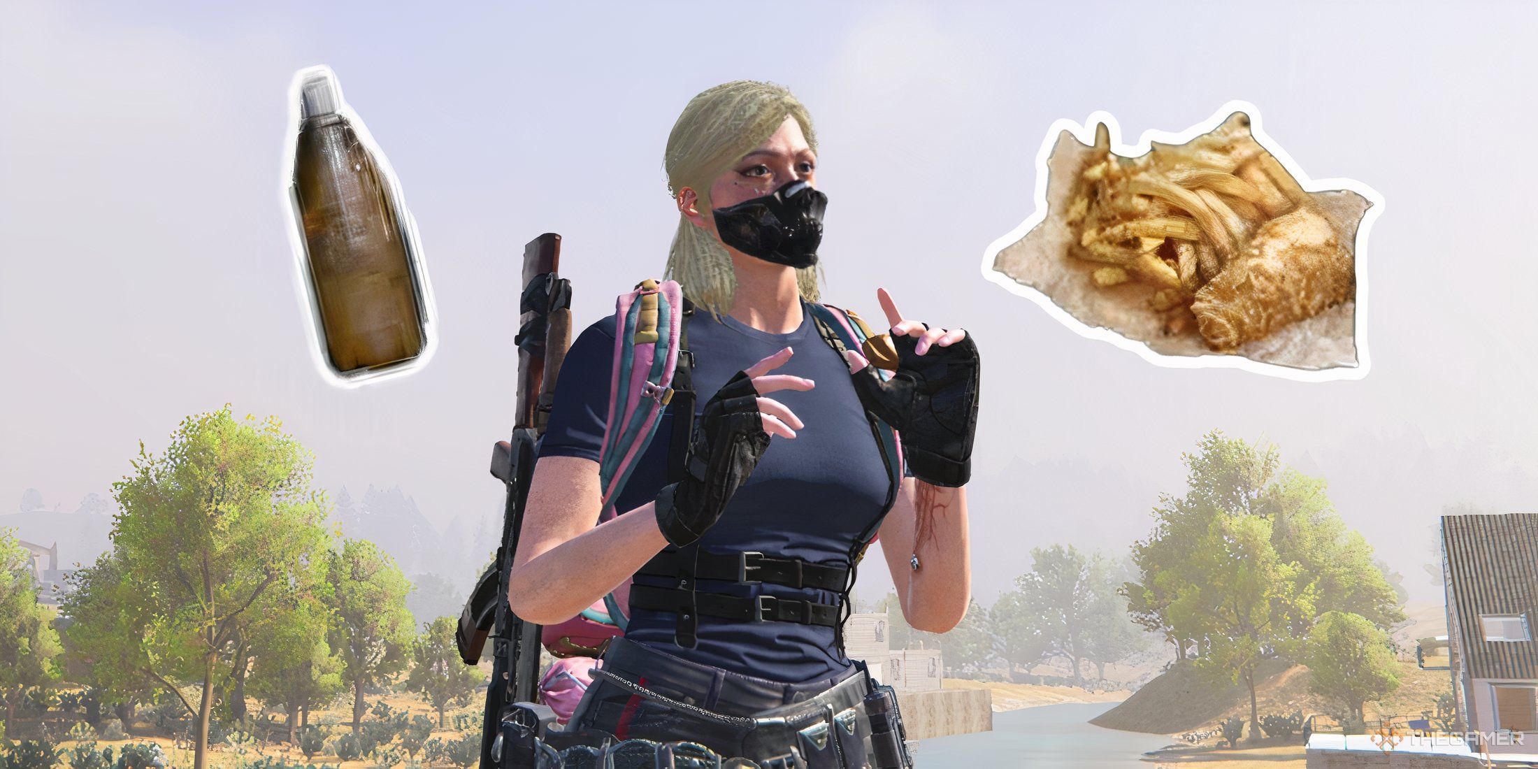 A screenshot showing a Once Human character posing.