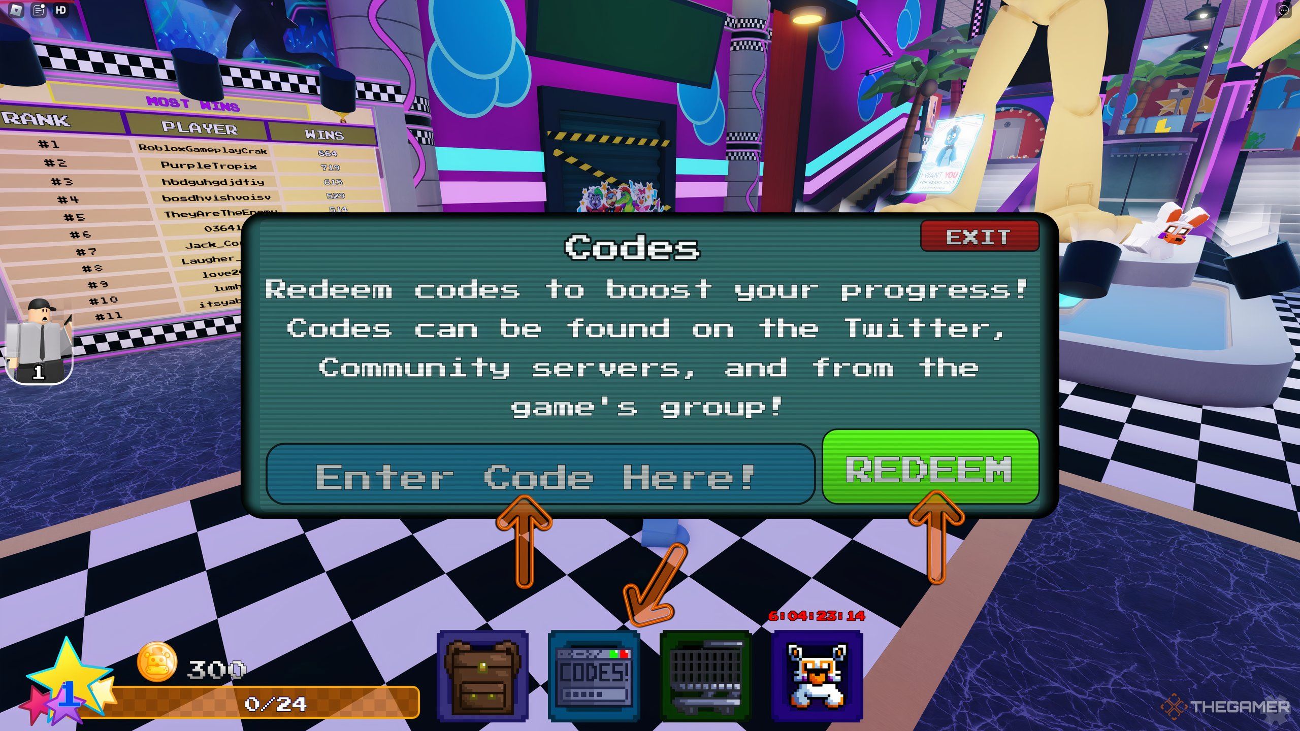 the codes box in FNAF: Tower Defense on Roblox