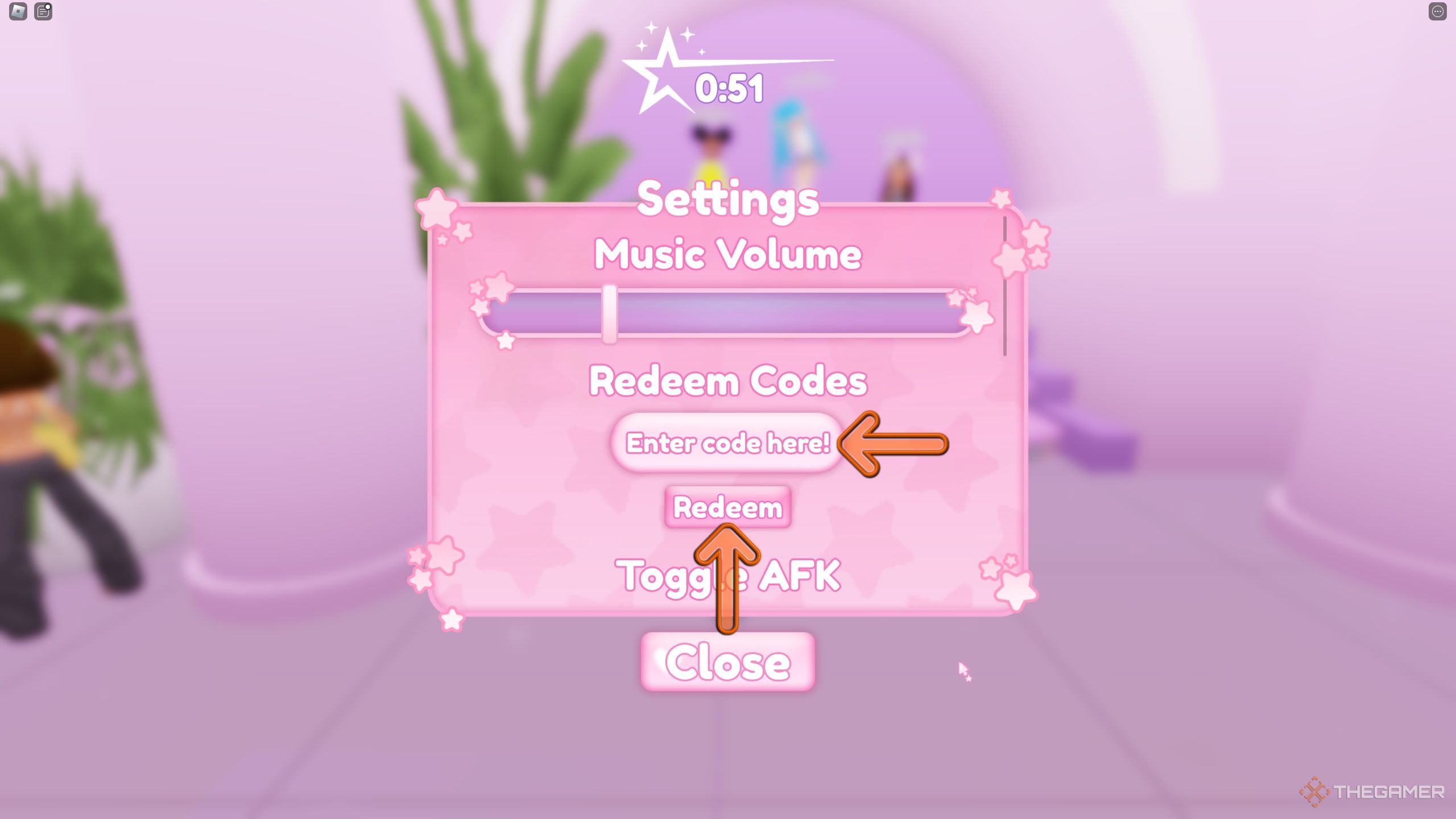 the settings menu in IT GIRL on Roblox