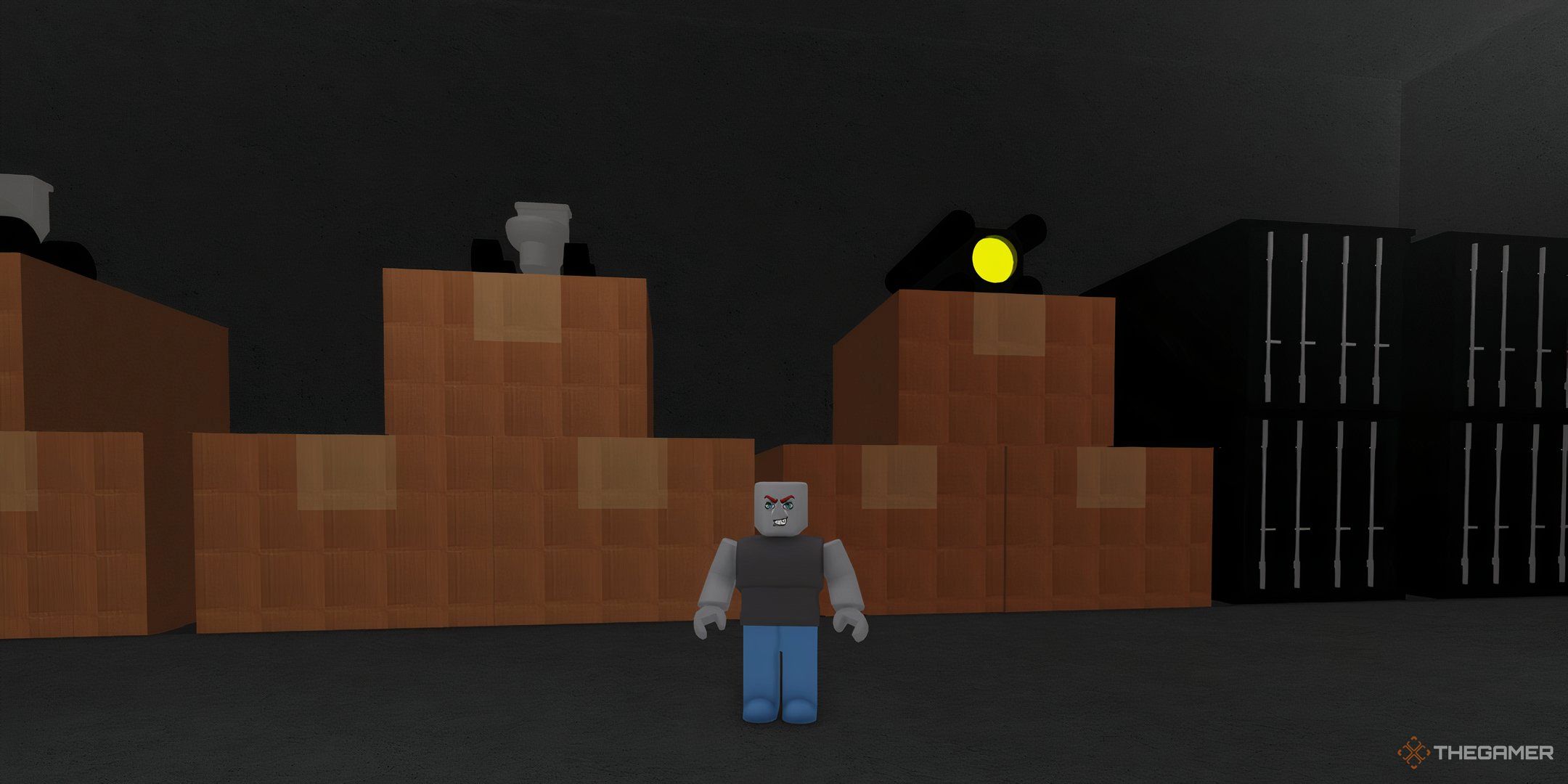 a player in Skibidi Box Tower Defence on Roblox