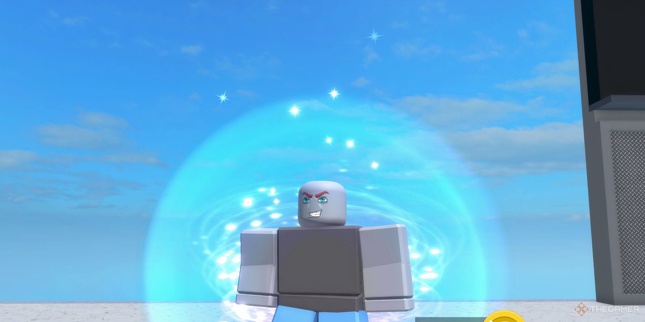 a player in Hero and Villain Battlegrounds on Roblox