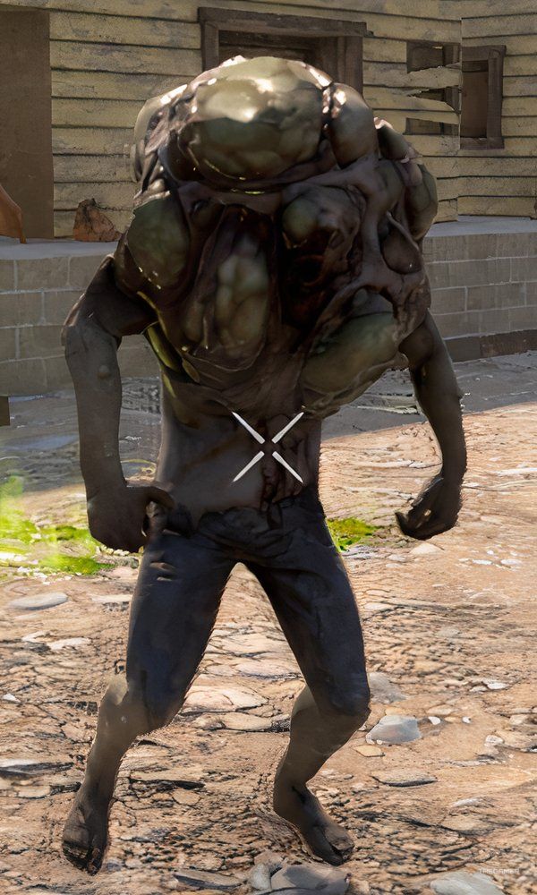 Close up view of a Mutated Zombie in 7 Days To Die.