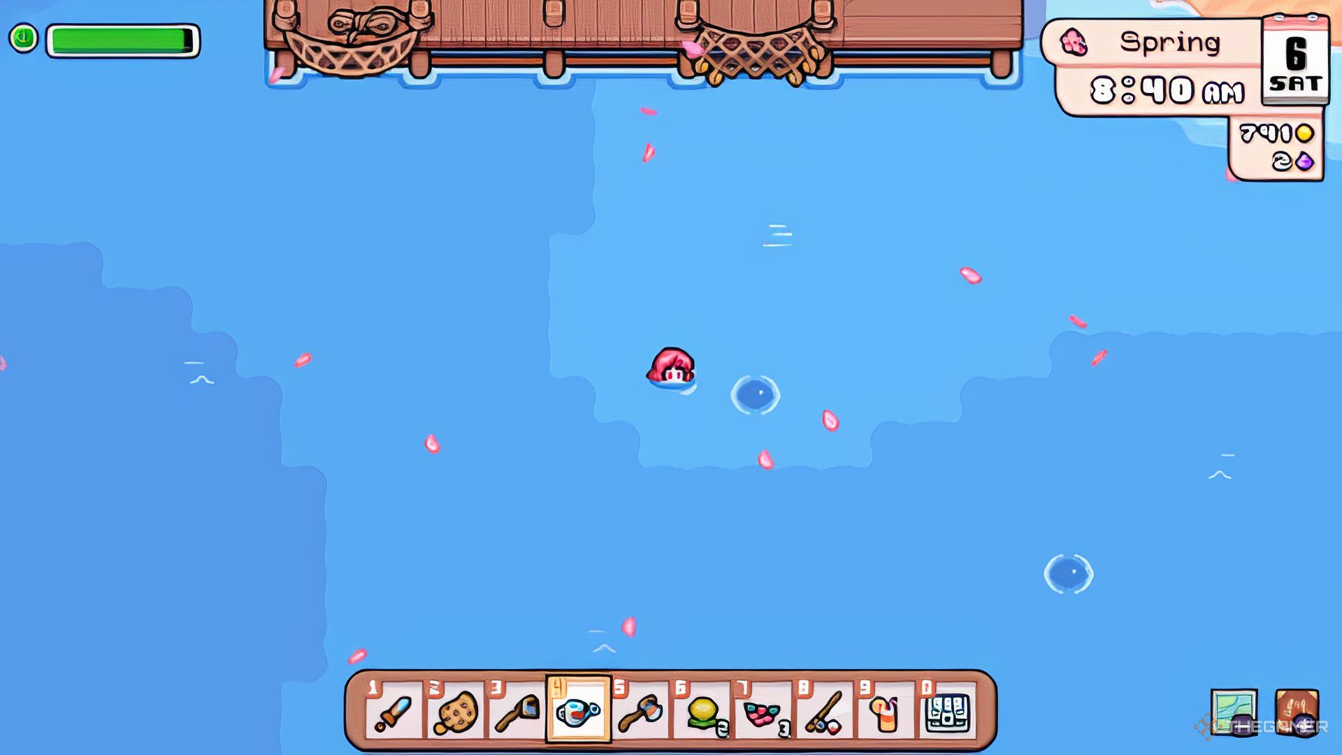 The player is near to a diving spot.