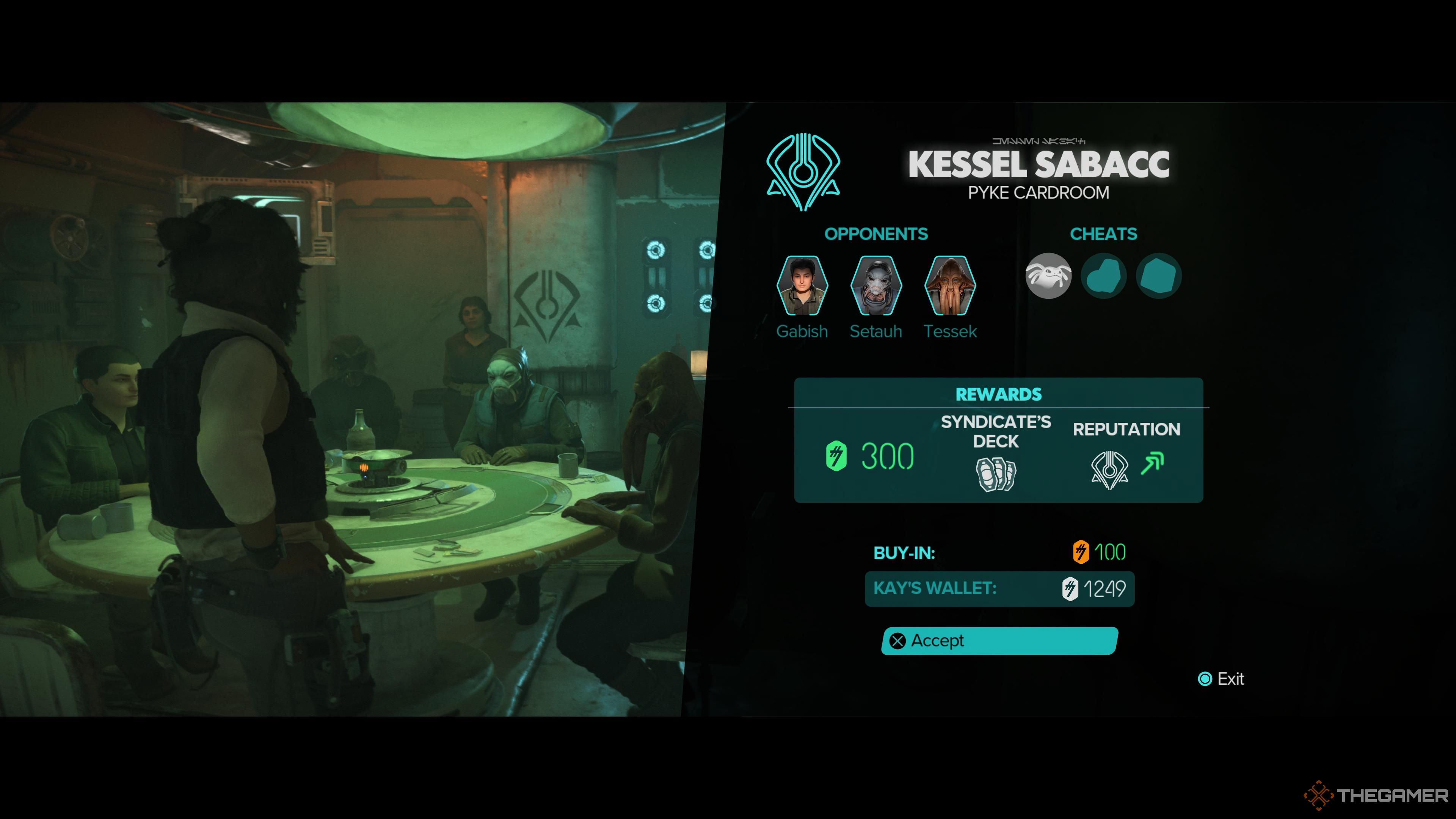 the introductory table for kessel sabacc in star wars outlaws.