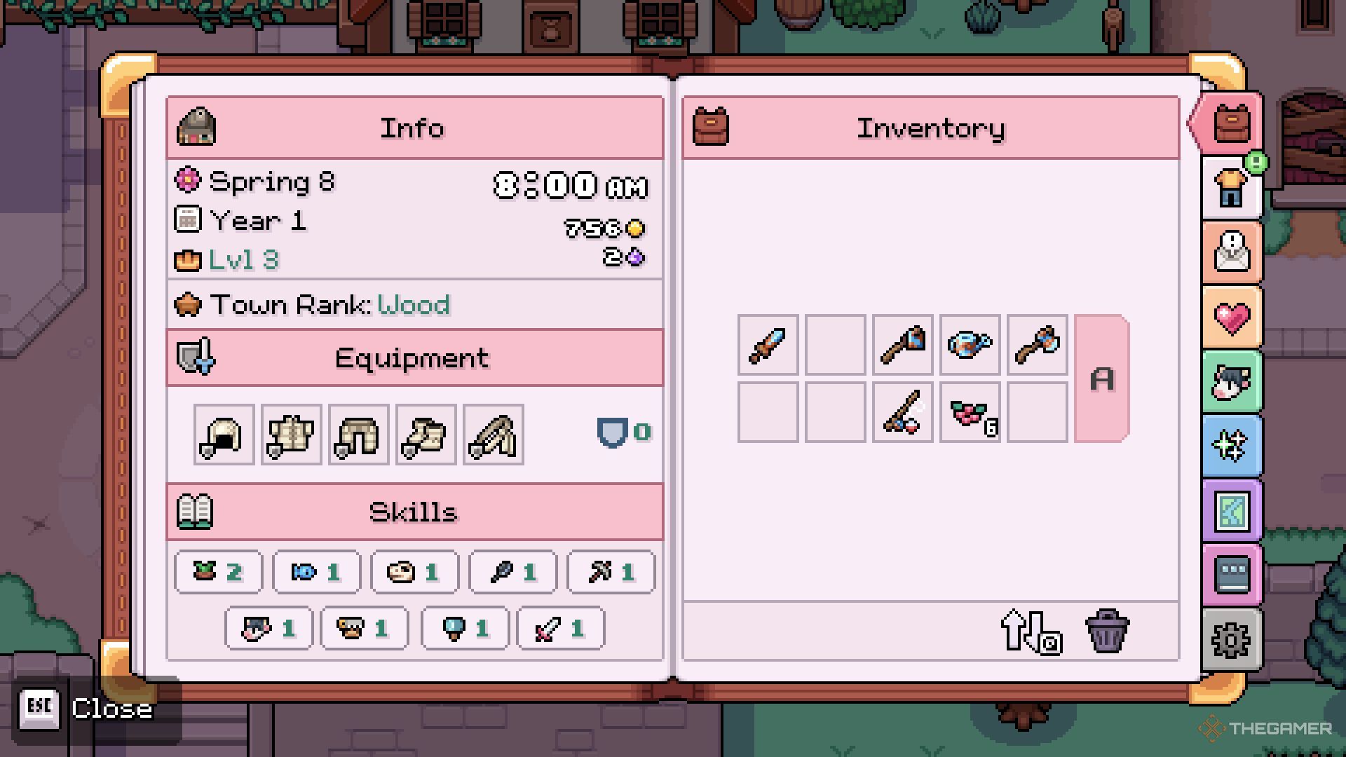 The Inventory Menu is shown.